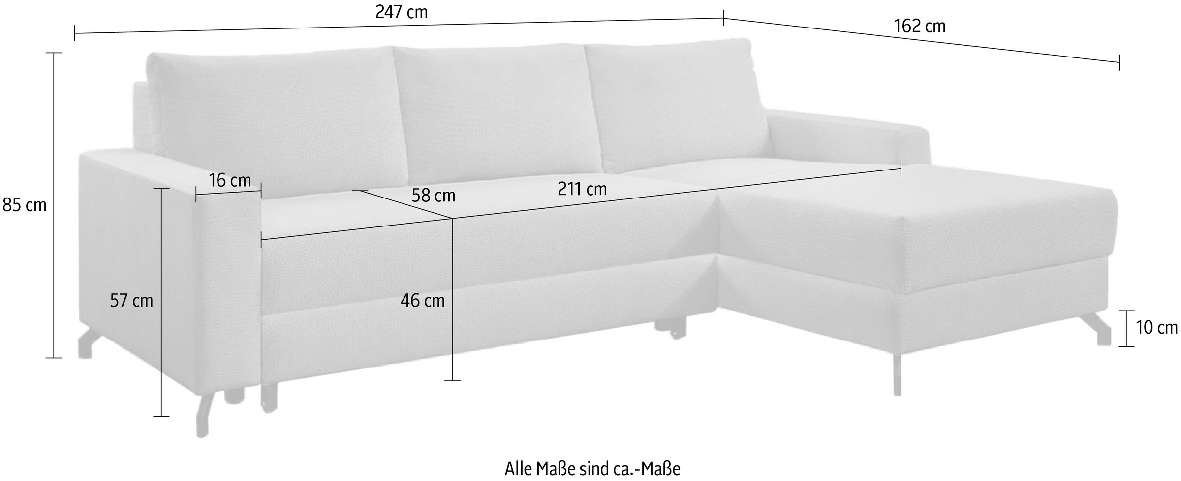 exxpo - sofa fashion Ecksofa, wahlweise mit Bettfunktion, Bettkasten