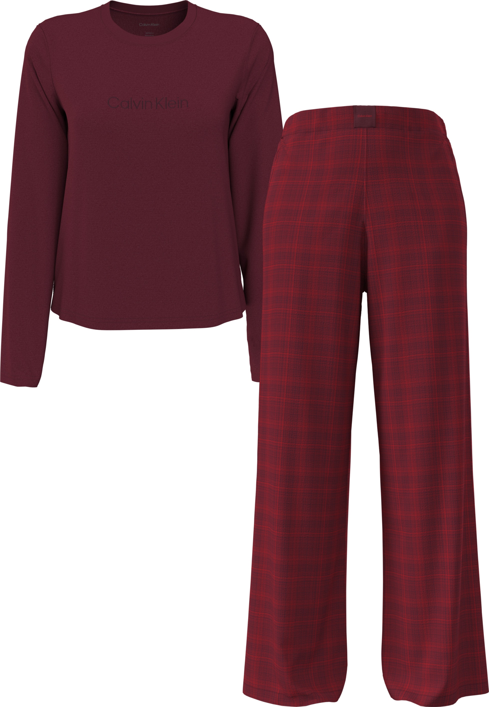 Calvin Klein Underwear Schlafanzug »LS TEE FLANNEL PANT SET« Mit elastische günstig online kaufen