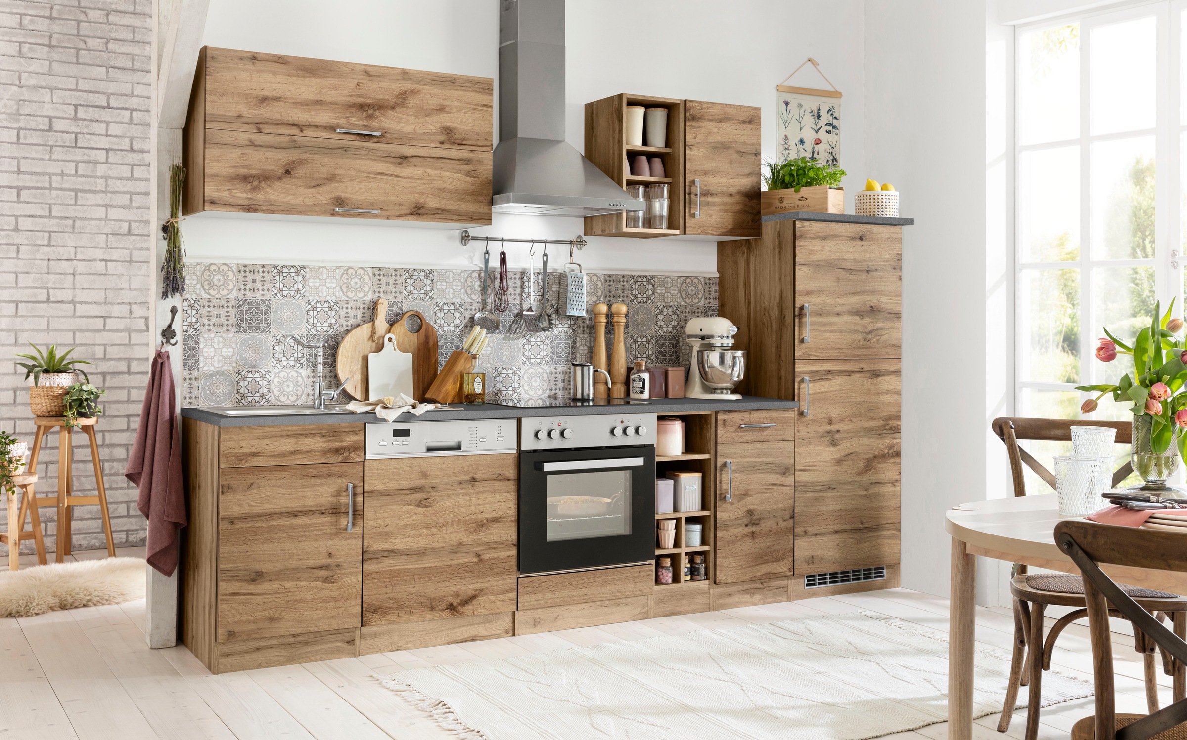 KOCHSTATION Küchenzeile »KS-Colmar«, mit E-Geräten, Breite 300 cm günstig online kaufen