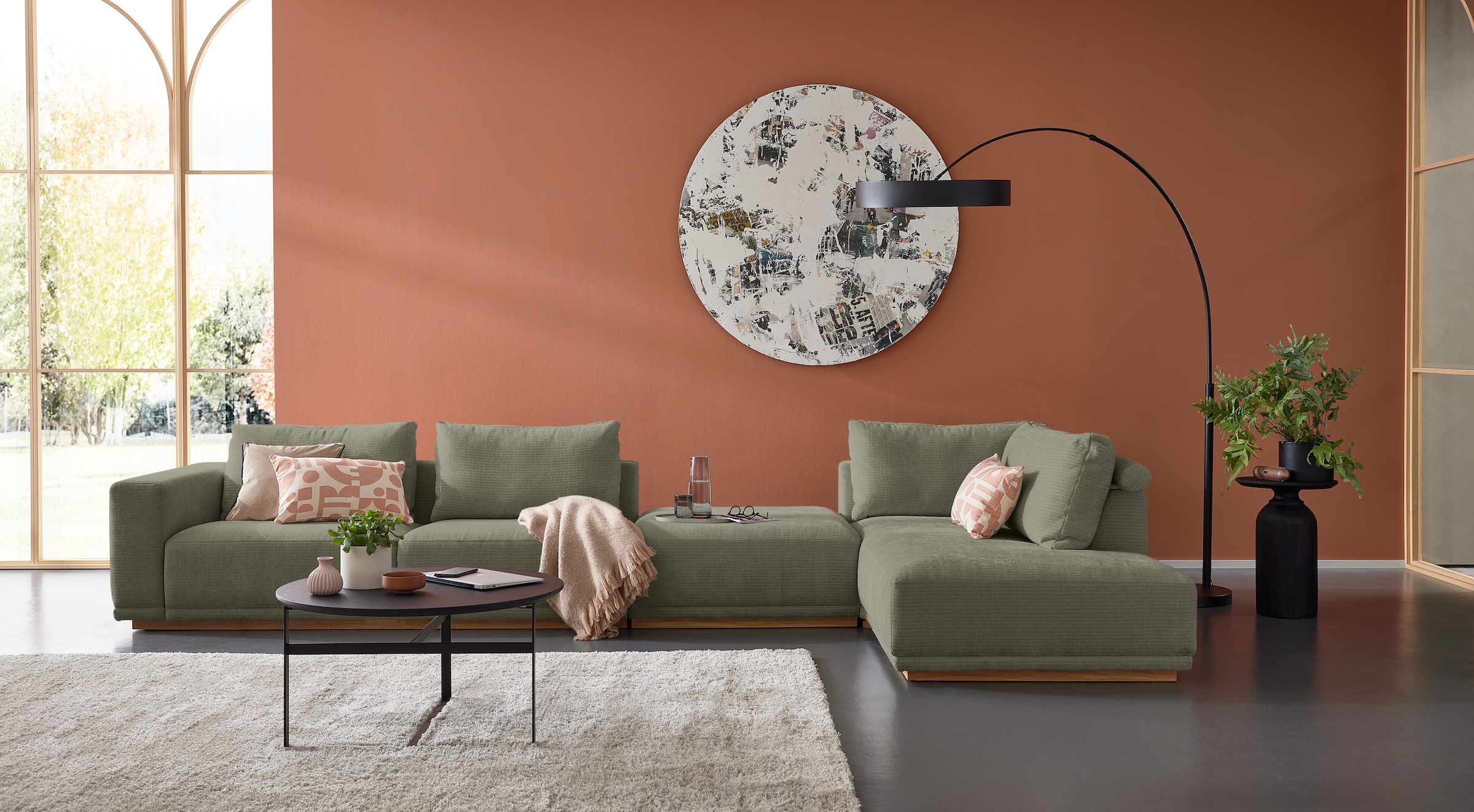 Musterring Wohnlandschaft Anreihsofa mit Armlehne links, Eckteil rechts mit günstig online kaufen