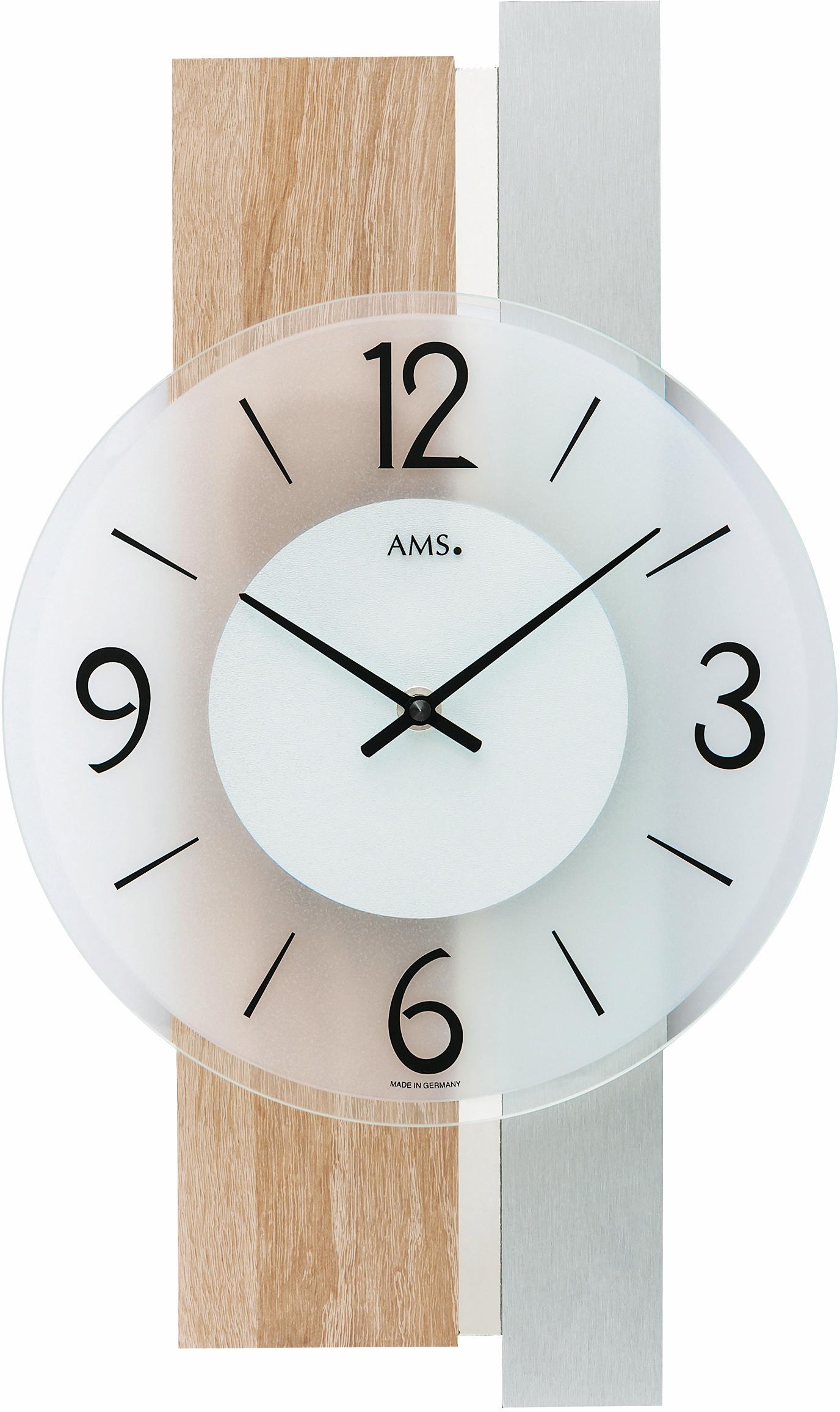 AMS Wanduhr »W9554«, Quarzuhr,Holz,Wohnzimmer,Esszimmer,Küche,Arbeitszimmer günstig online kaufen