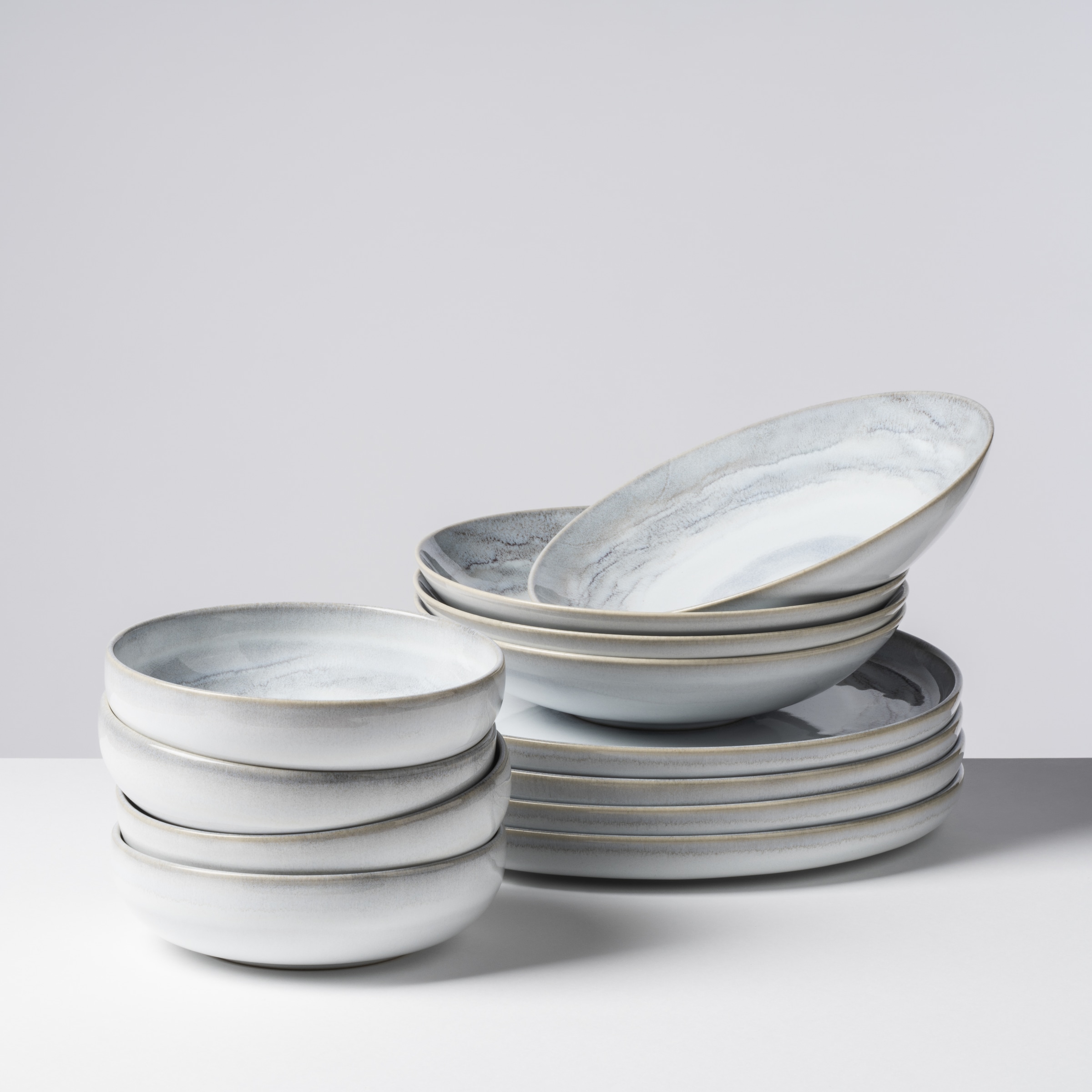 gipfelstück Tafelservice »Geschirr-Set, Service Tiefer See« Scandi-Style, jedes Stück ein Unikat, 12 Teile, für 4 Personen
