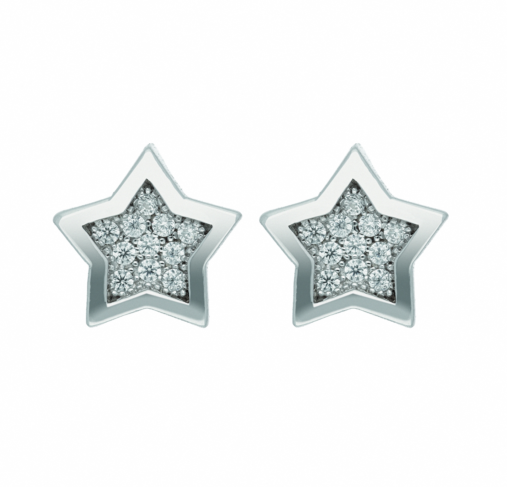 Adelia´s Silber Zirkonia mit Ohrstecker Ohrringe »925 für Stern« Ohrhänger Silberschmuck Damen Paar