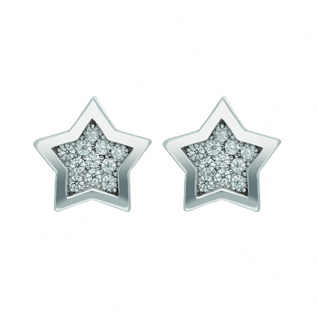 Adelia´s Paar Ohrhänger »925 Silber Ohrringe Ohrstecker Stern« mit Zirkonia  Silberschmuck für Damen