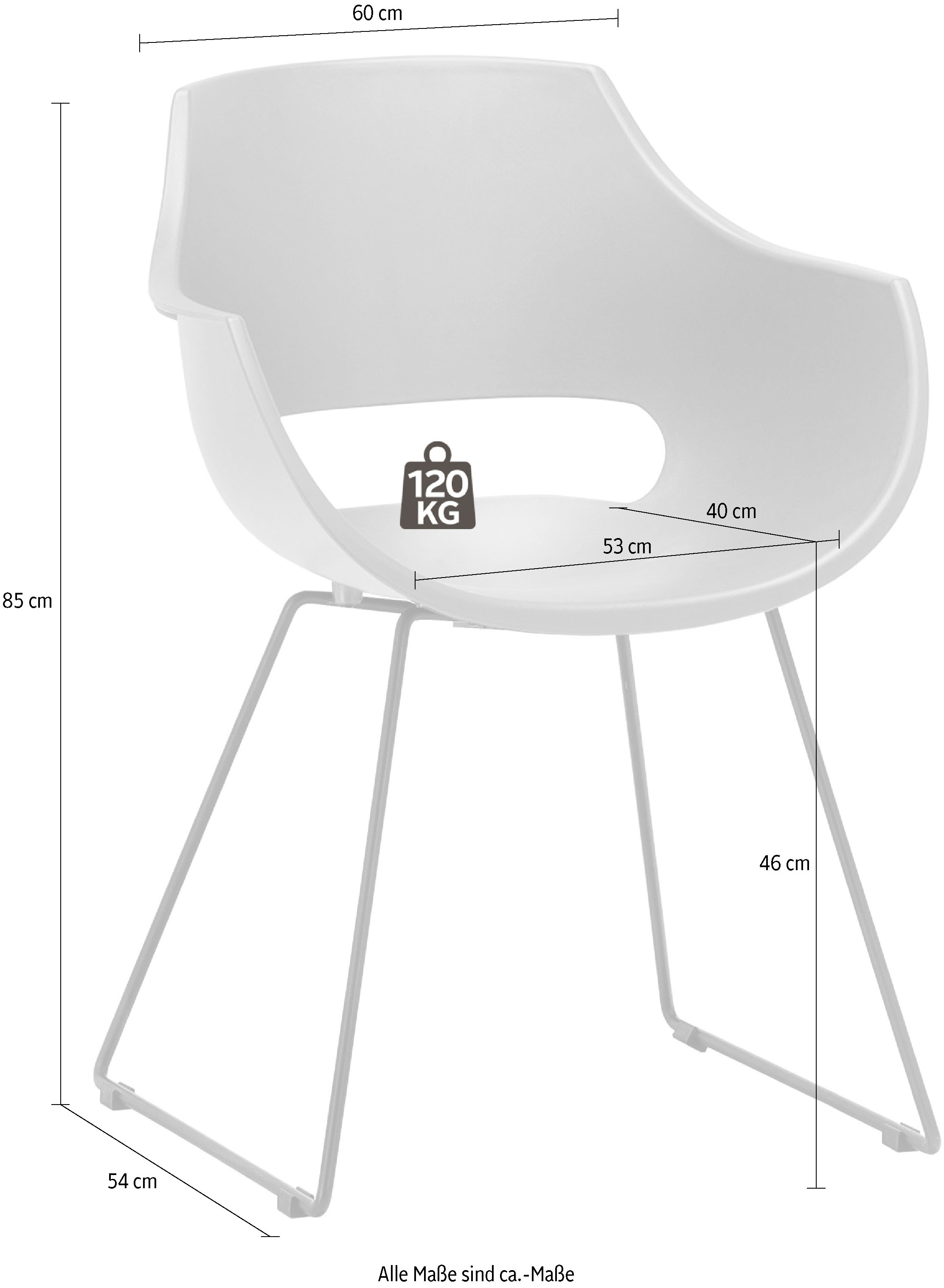 MCA furniture Schalenstuhl Kg online bestellen »Rockville«, Stuhl 4 (Set), St., 120 belastbar bis