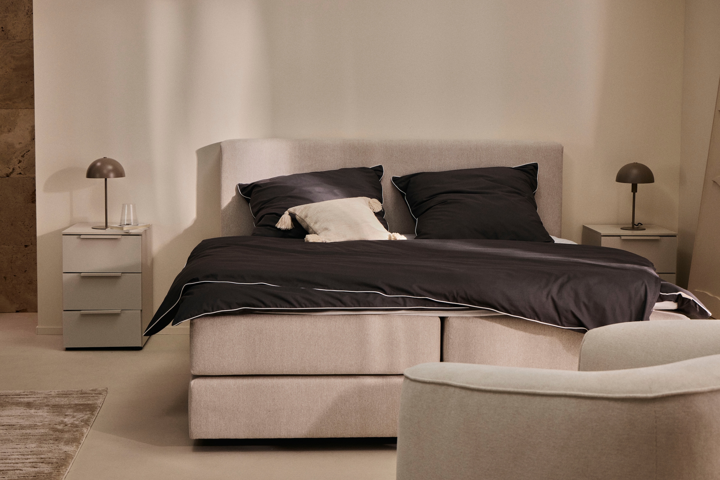 LeGer Home by Lena Gercke Nachtkommode »Nachttisch Nachtschrank Nachtkonsole SERINA eleganter Eyecatcher« mit 3 Schubkästen sowie hochwertigen Metallgriffen MADE IN GERMANY