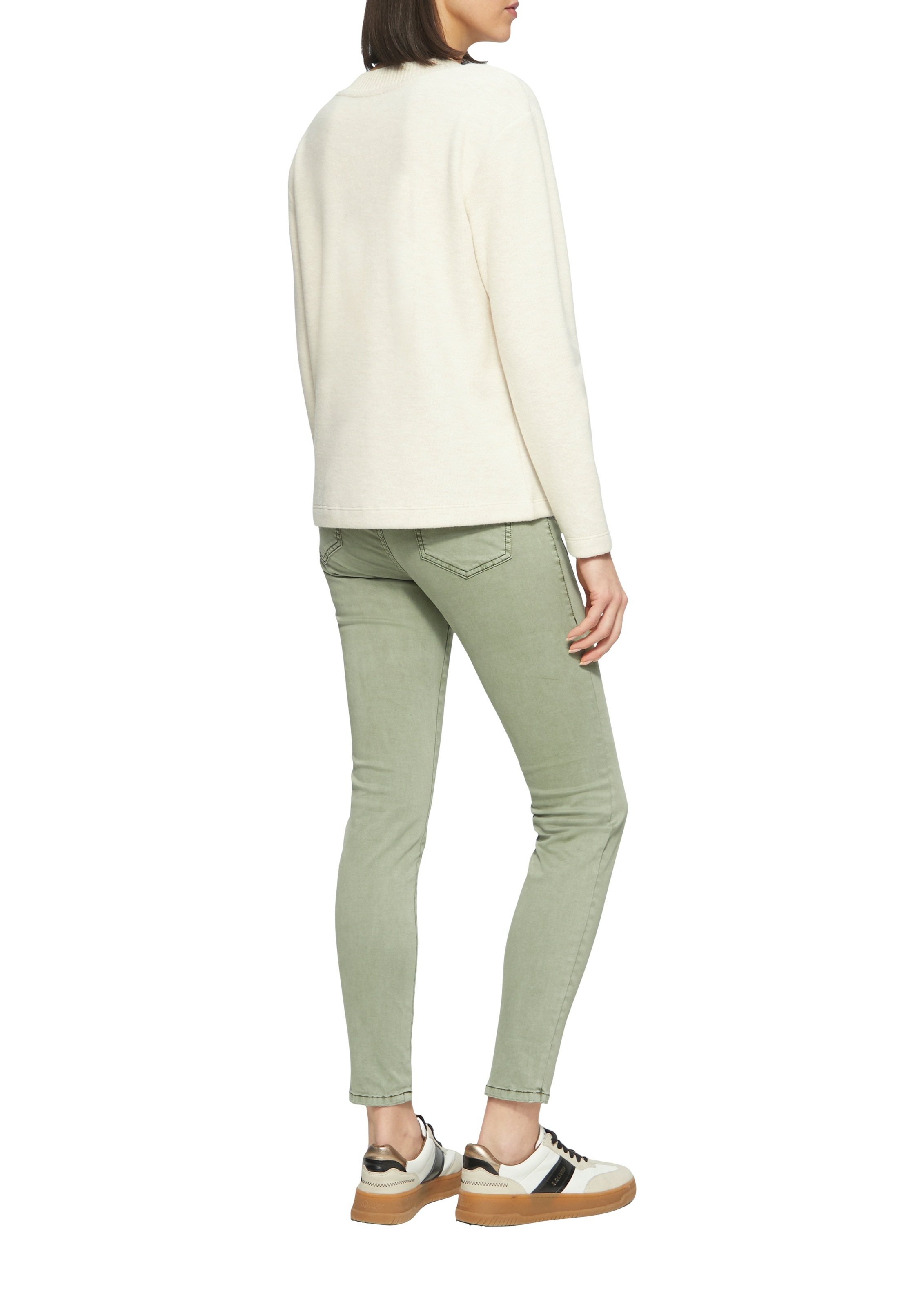 s.Oliver V-Ausschnitt-Pullover, in melierter Optik
