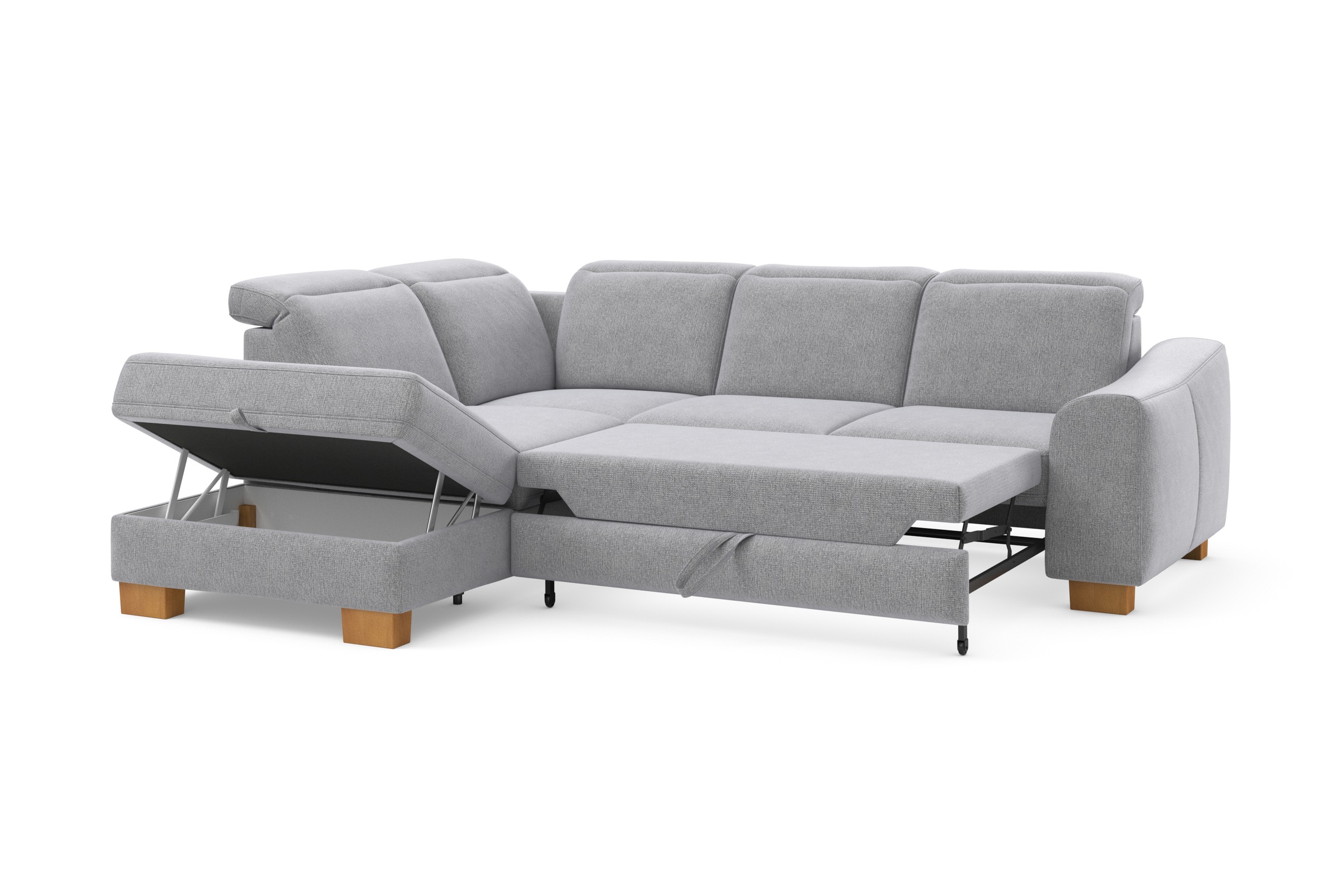 Home affaire Ecksofa »Dundee L-Form«, wahlweise mit Kopfteilverstellung und zusätzlich mit Bettfunktion
