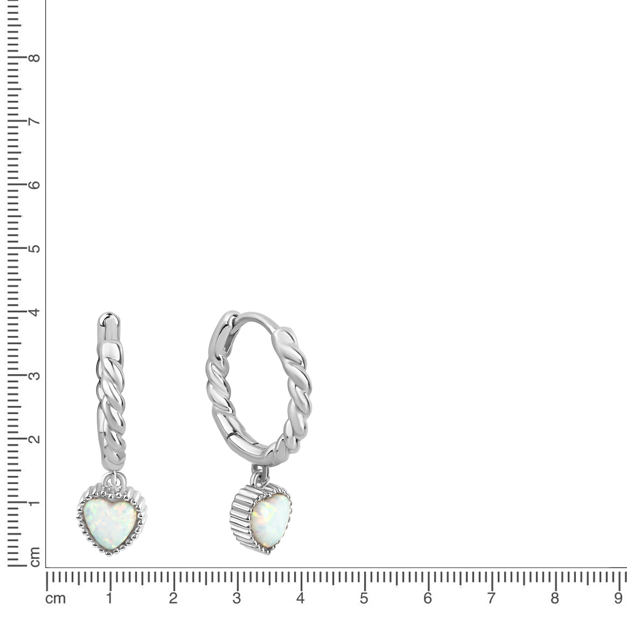 Vivance Paar Creolen »925/- Sterling Silber rhodiniert synth. Opal«