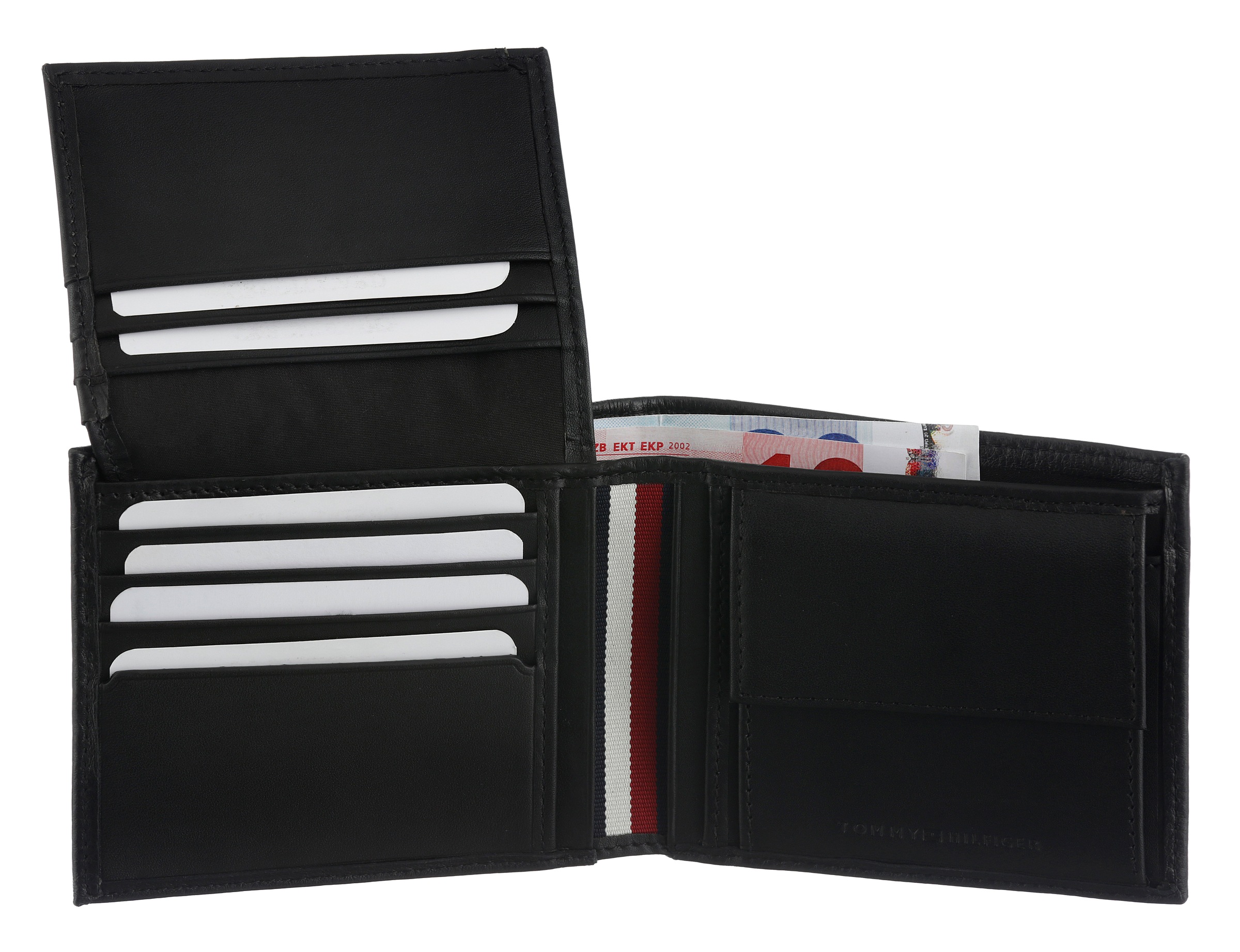 Tommy Hilfiger Geldbörse »TH PREM LEA CC FLAP AND COIN«, Men Geldbeutel, Portemmonnai mit Logo-Schriftzug und Logoflag