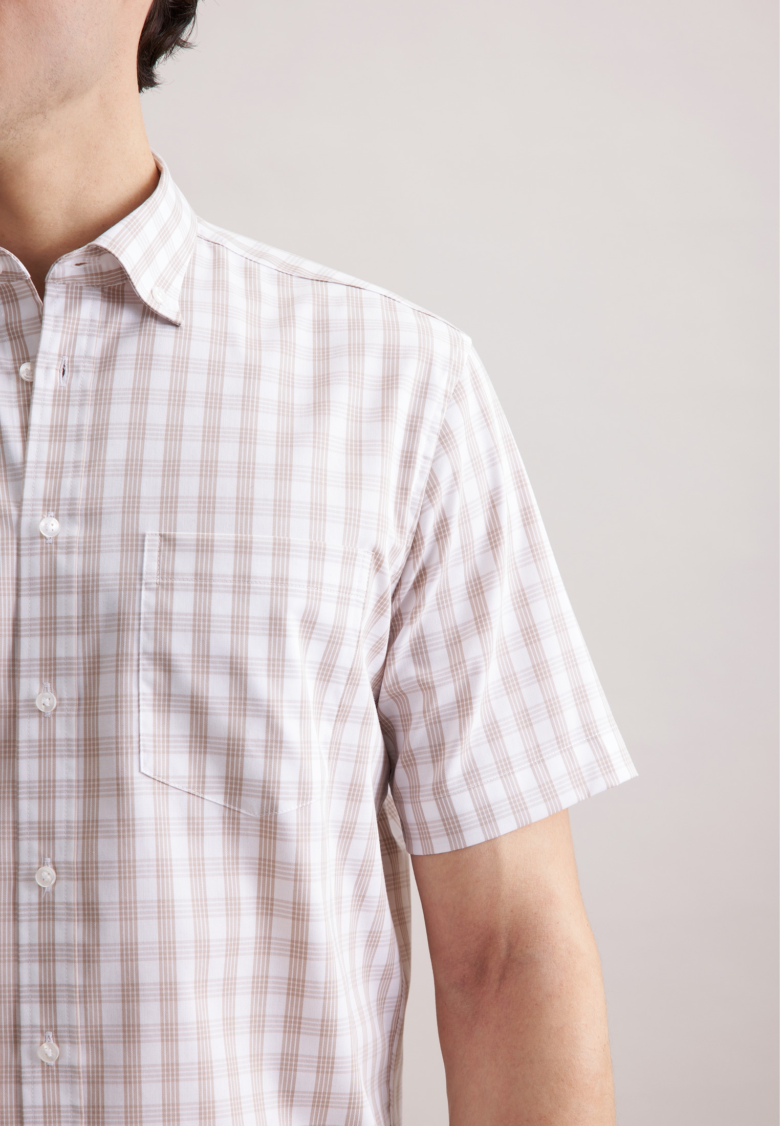 seidensticker Businesshemd »Regular« Regular 1/2 Button-Down-Kragen Karo