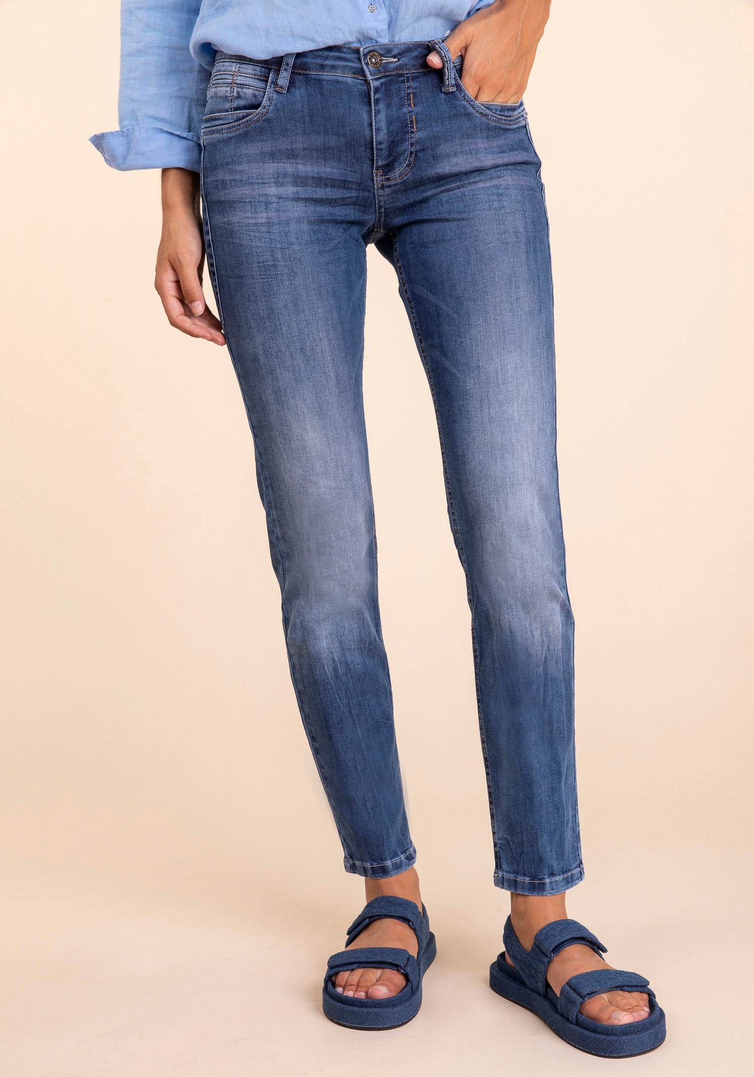 Passform tolle »NANCY«, mit online Stretchanteil FIRE für Slim-fit-Jeans BLUE eine bestellen