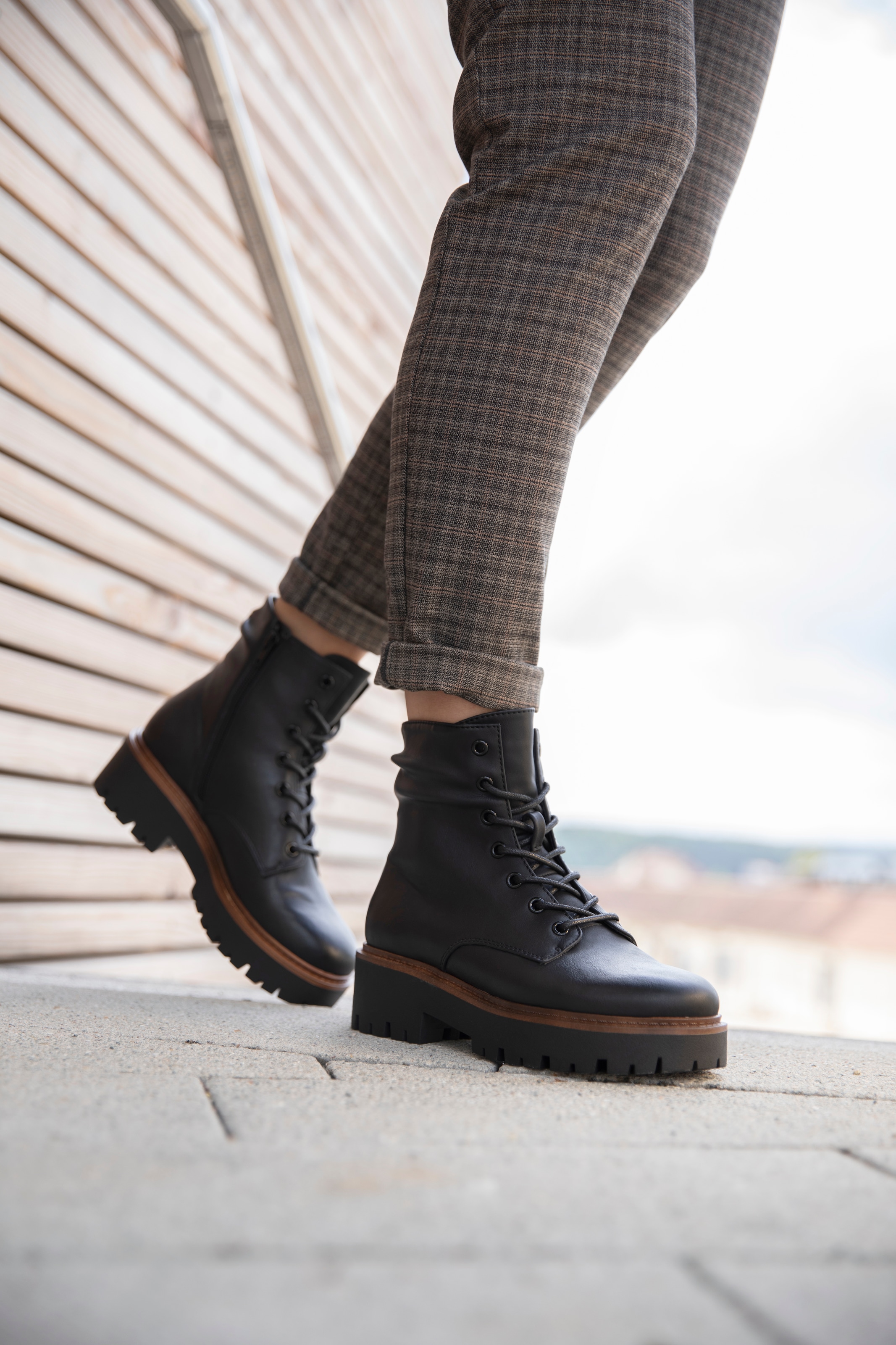 Aniston SHOES Schnürboots, Stiefelette, Schnürboots, Blockabsatz - NEUE KOLLEKTION