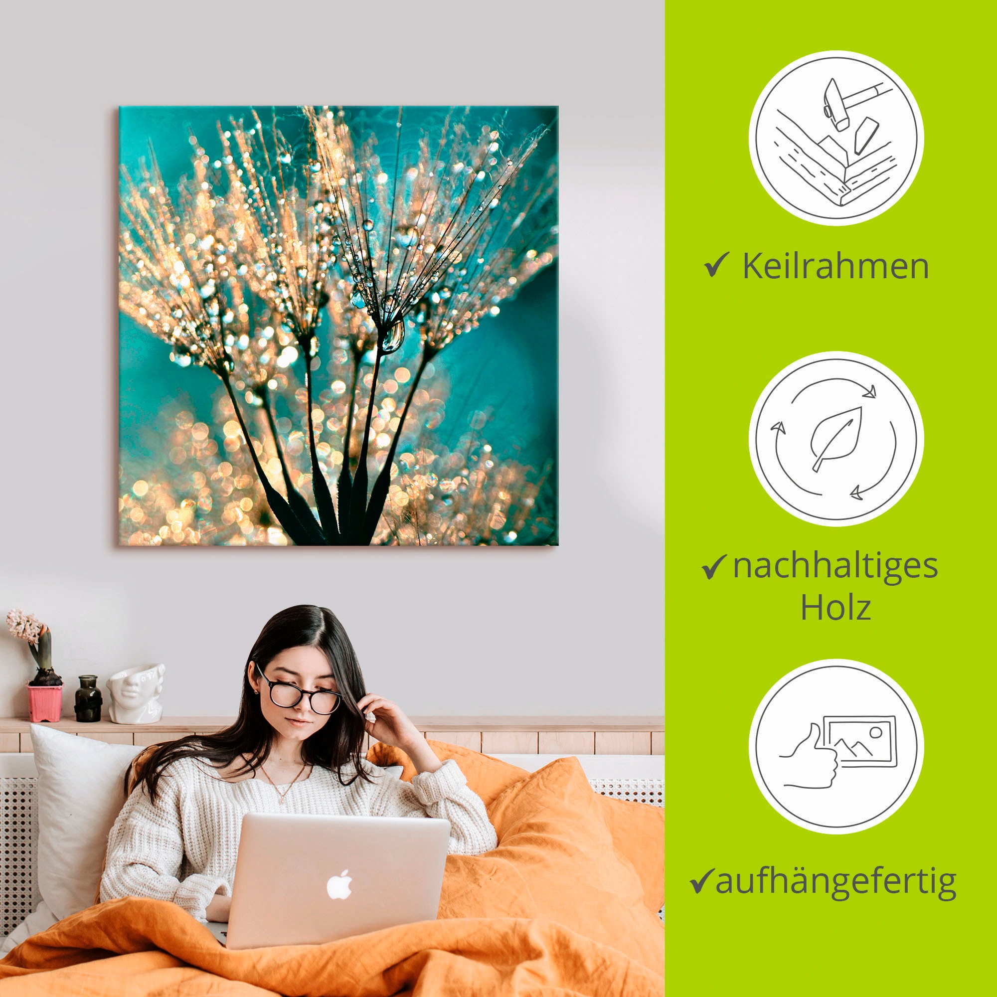 Artland Wandbild »Pusteblume Schirmchen abstrakt«, Blumen, (1 St.), als Alubild, Outdoorbild, Leinwandbild, Poster, Wandaufkleber