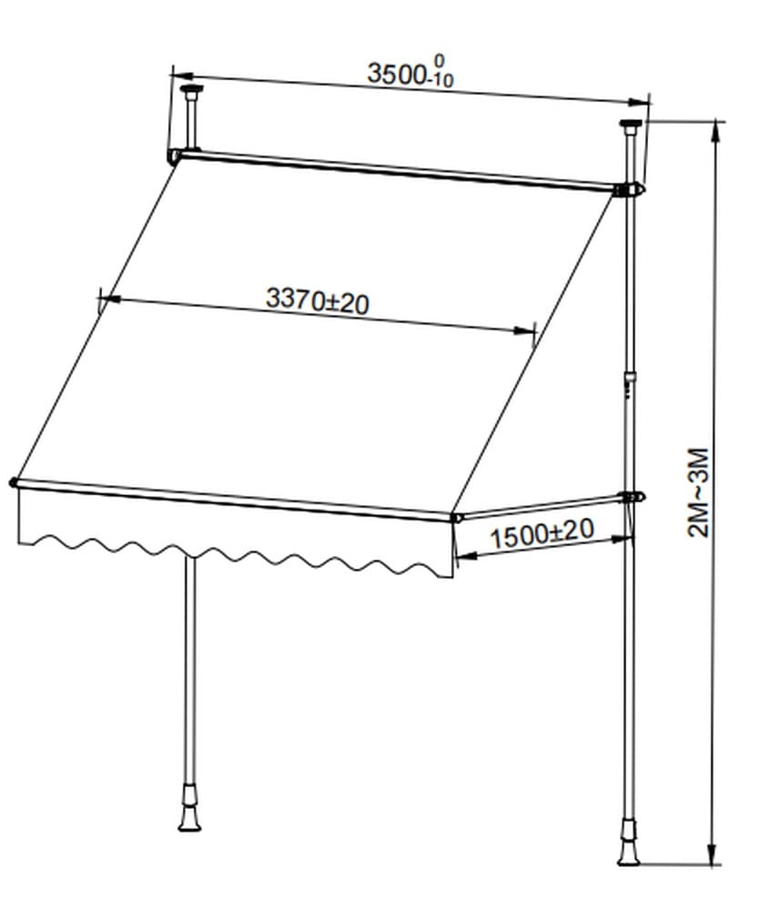 KONIFERA Klemmmarkise »Peñíscola« Breite/Ausfall: 350/150 cm