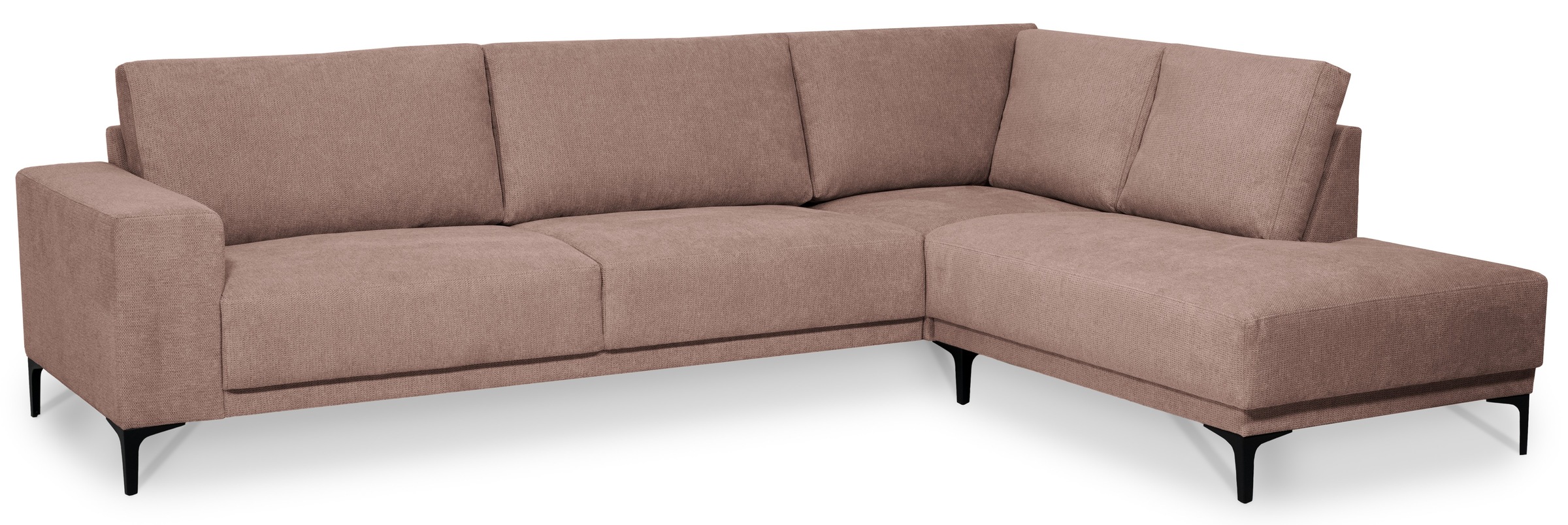 Places of Style Ecksofa »Xander, L-Form,«, Breite 289 cm, Webstoff, Soft-Touch Chenille, schwarze Metallfüße