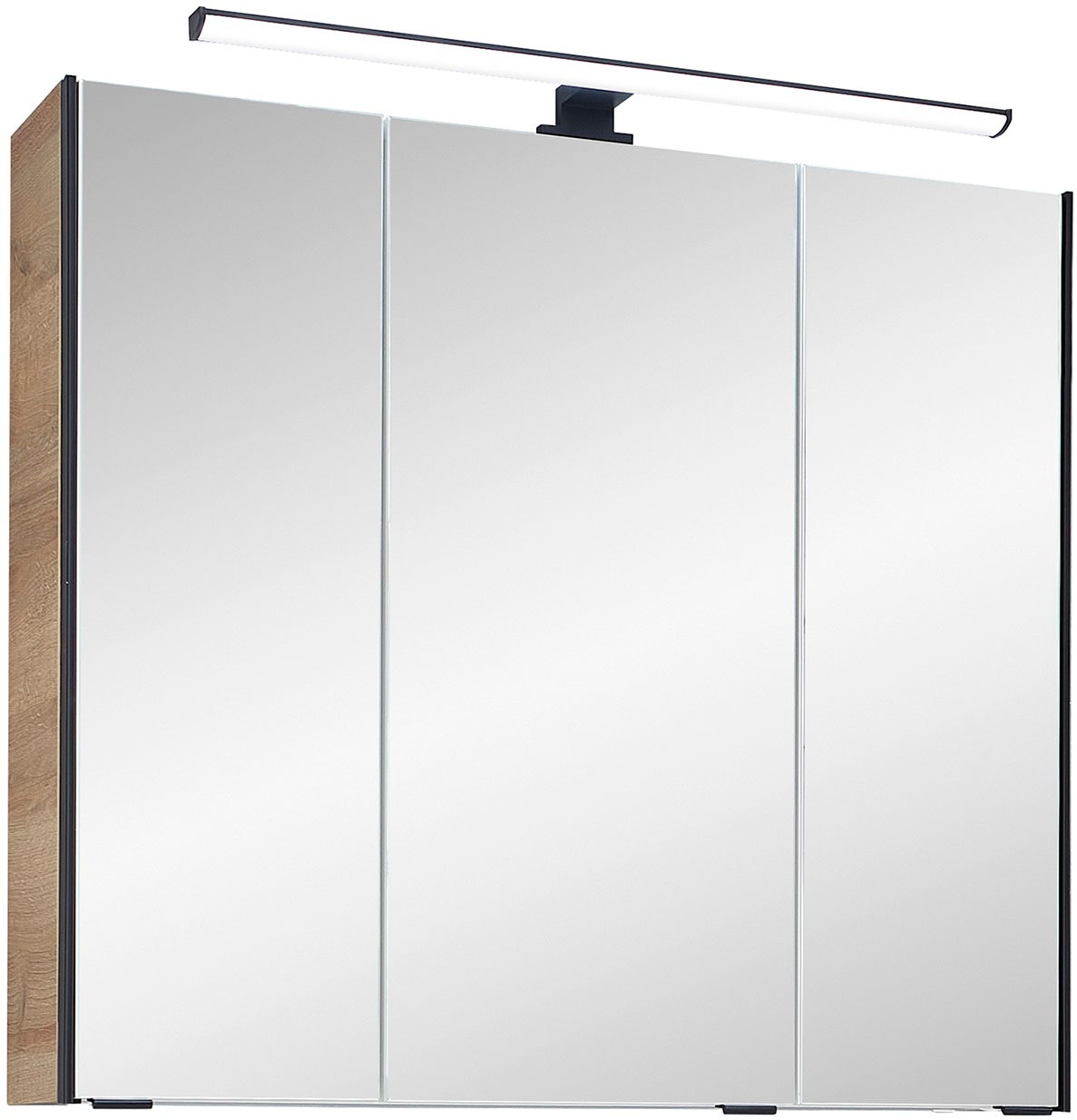 Saphir Badmöbel-Set »Quickset 395 2-teilig, Keramik-Waschtisch mit LED-Spiegelschrank«, (2 St.), Waschplatz 75 cm breit, 3 Türen, 2 Schubladen, Bad-Set