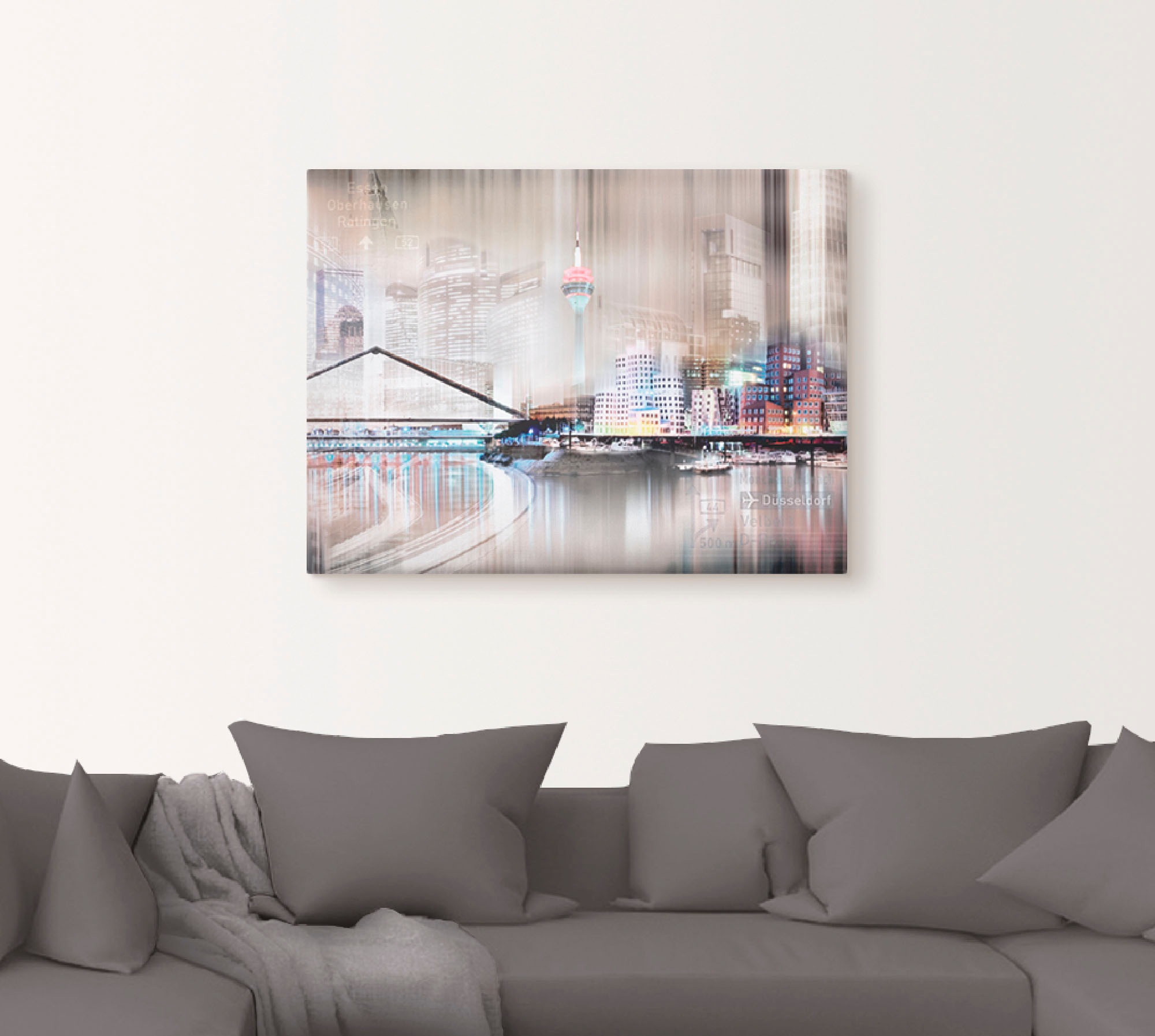 Artland Leinwandbild "Düsseldorf Skyline Collage IV", Deutschland, (1 St.), günstig online kaufen