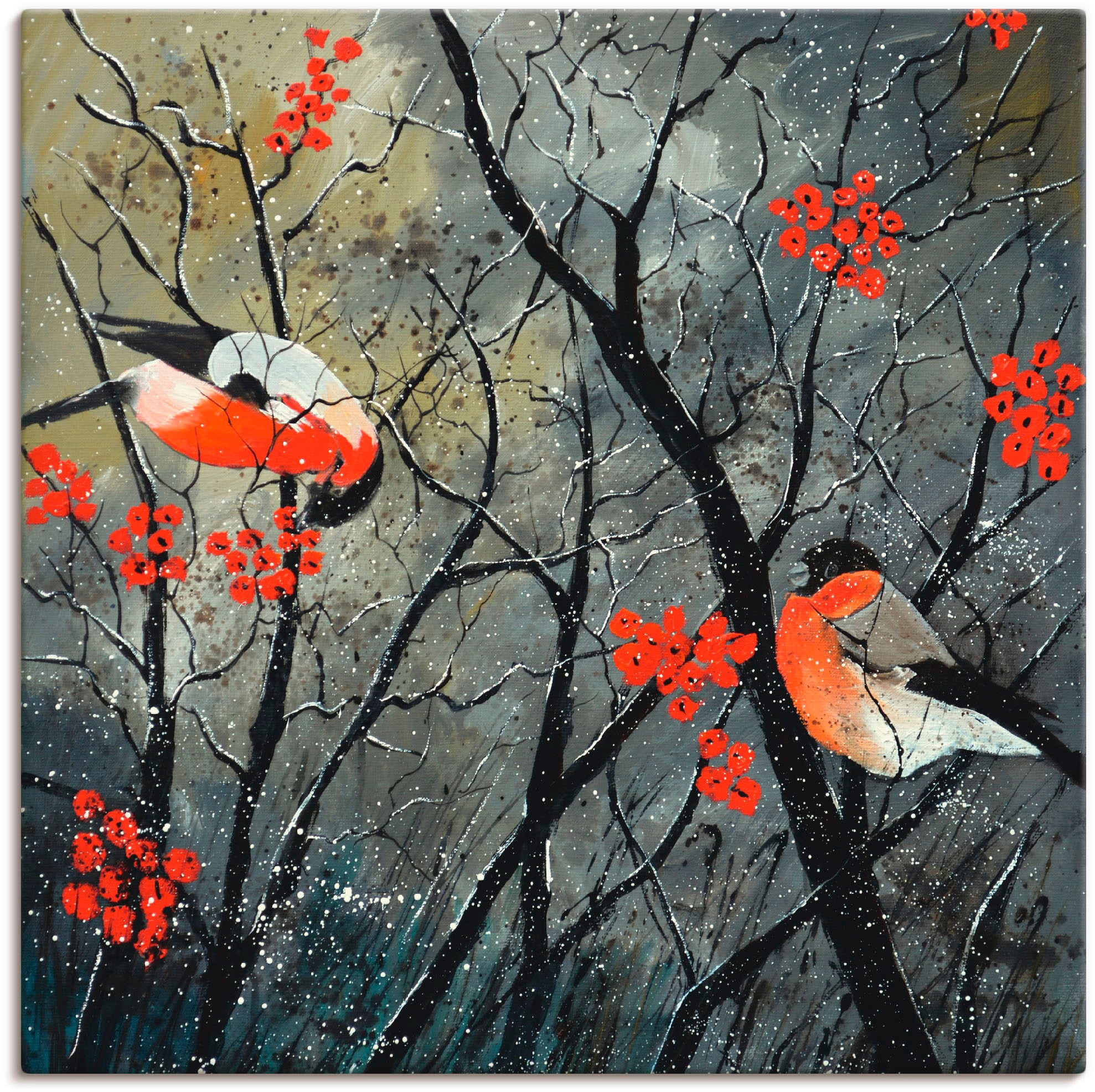 Artland Wandbild »rote Vögel im Winter«, Vögel, (1 St.), als Alubild,  Leinwandbild, Wandaufkleber oder Poster in versch. Größen online kaufen