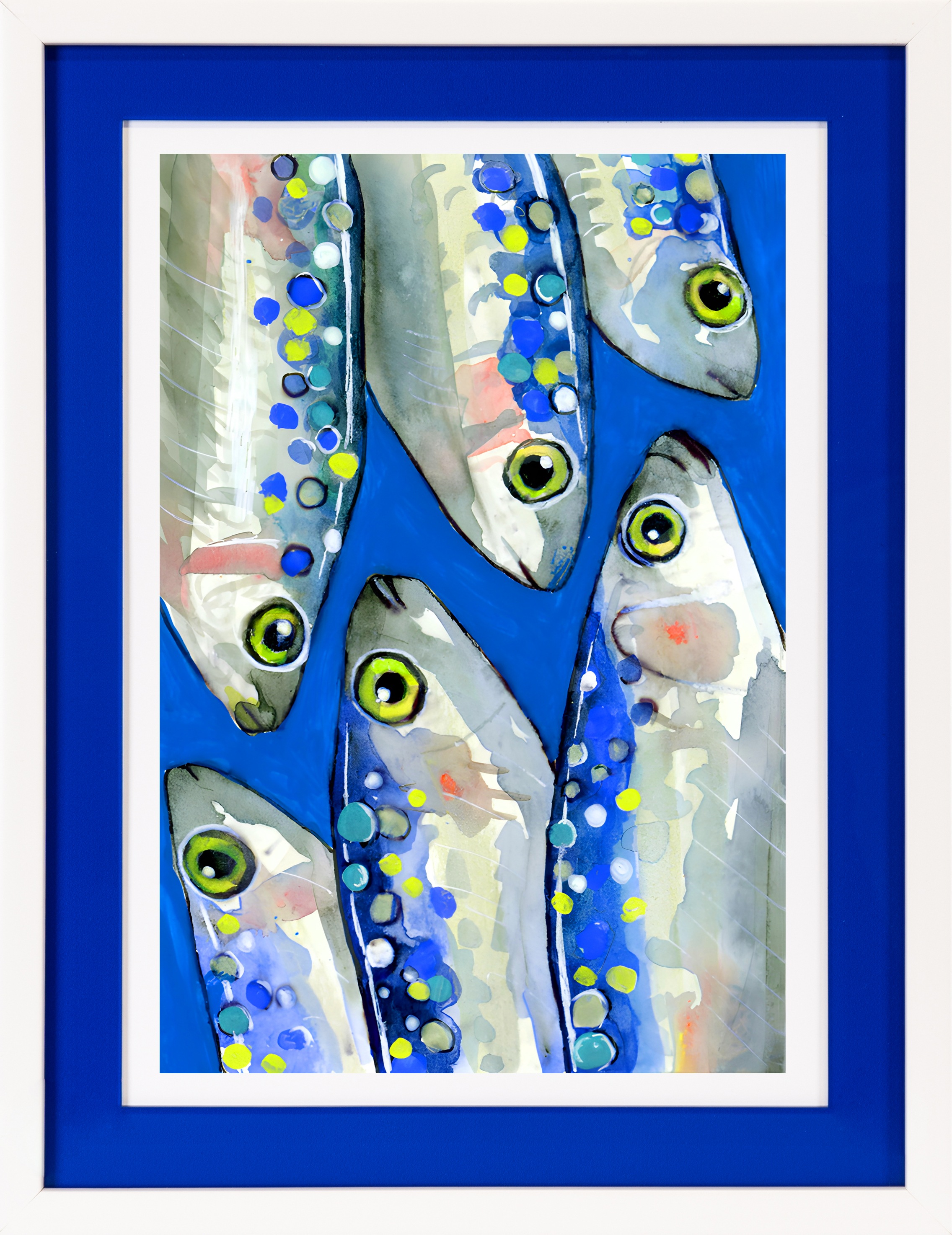 queence Bild mit Rahmen »Fische, Fischbild, blau, blautöne«, Wassertiere-Ku günstig online kaufen