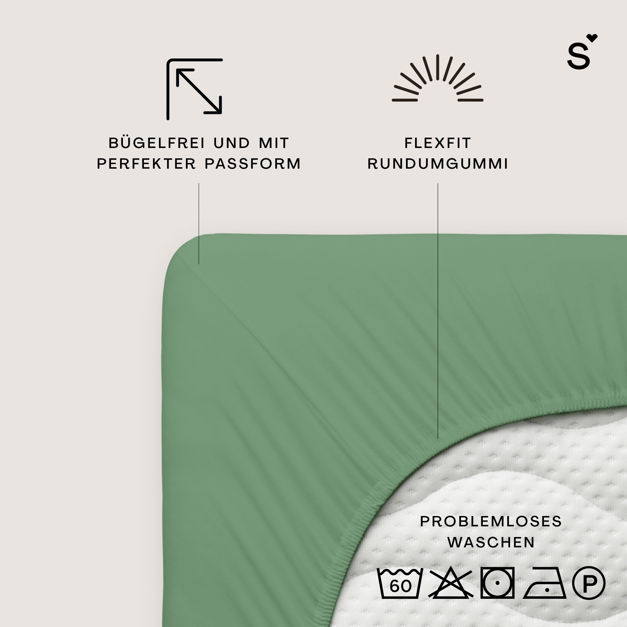 Schlafgut Spannbettlaken »Basic Cotton Bettlaken, 160 g/m², 100% Baumwolle, Spannbetttuch« Spannbettlaken bis 20 cm Matratzenhöhe, bügelfrei und pflegeleicht