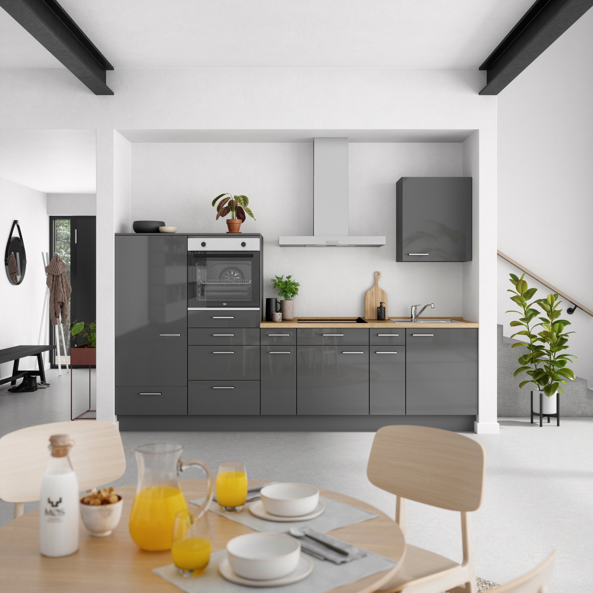 nobilia® Küchenzeile »"Flash I"«, vormontiert, Ausrichtung wählbar, Breite 300 cm, wahlw. mit E-Geräten