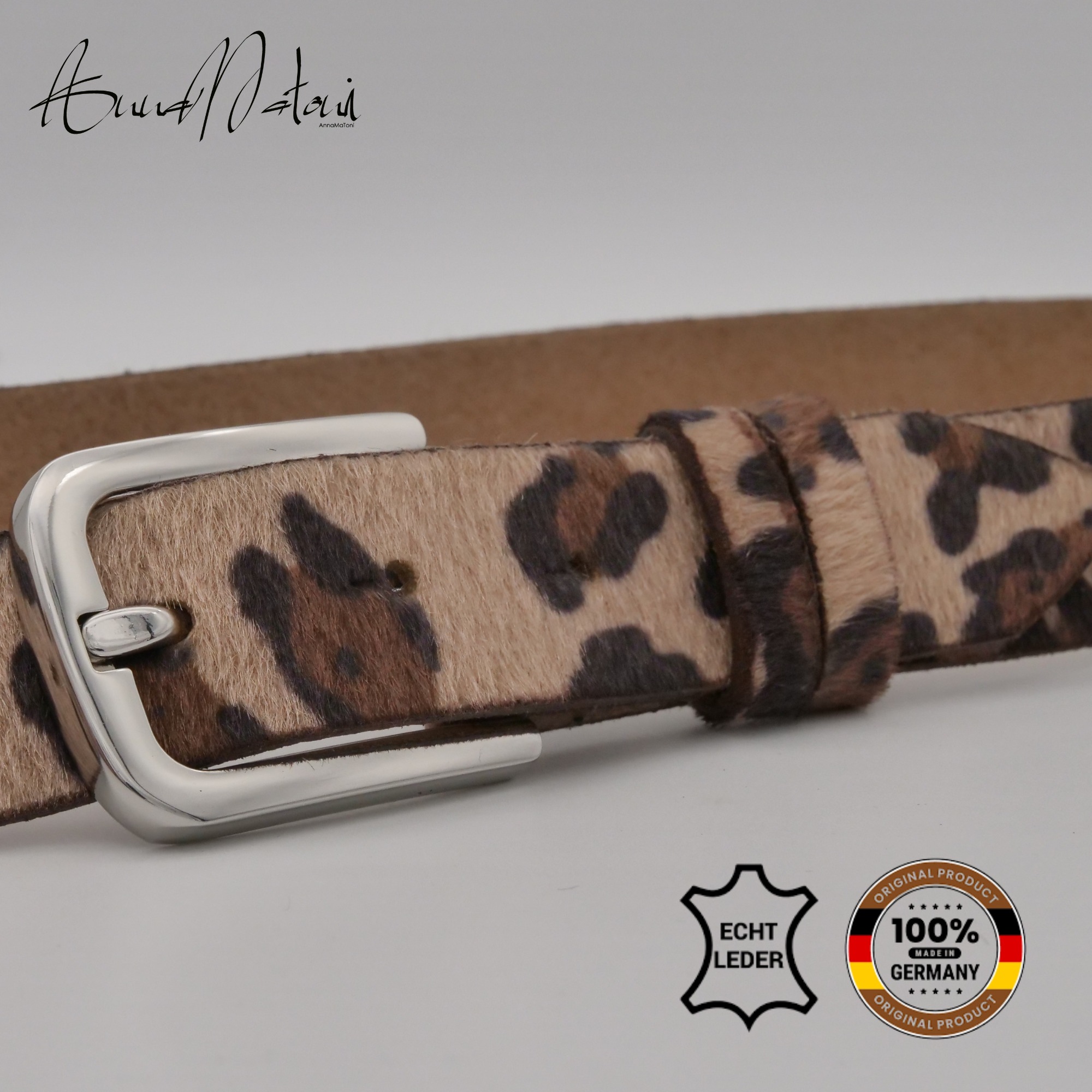 AnnaMatoni Ledergürtel »AnnaMatoni Damen Ledergürtel in hochwertigem Kunstfell in Leo«