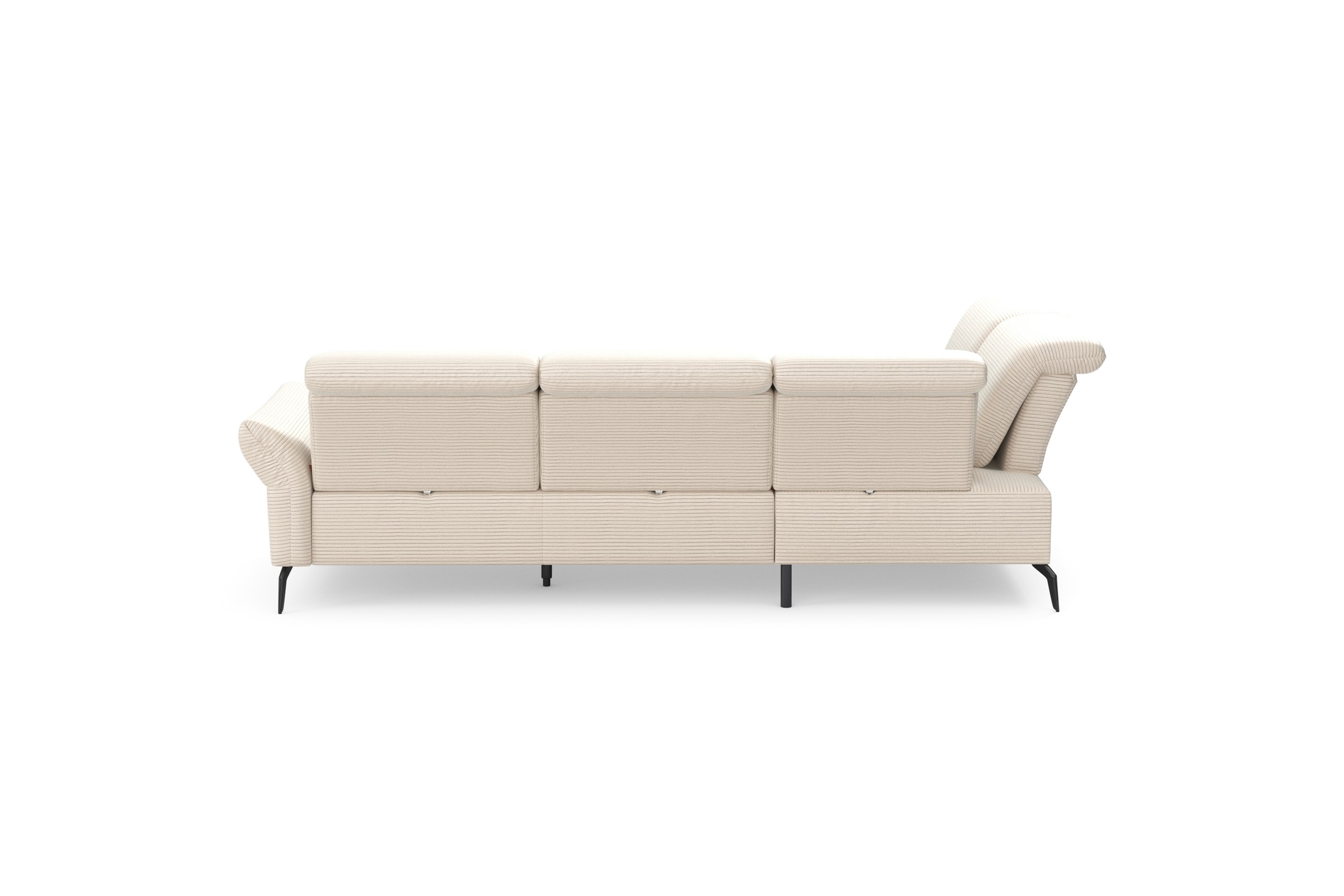 INOSIGN Ecksofa »Coco L-Form«, Sitztiefen-, Arm- und Kopfteilverstellung, Cord-Bezug, Fußhöhe 15 cm