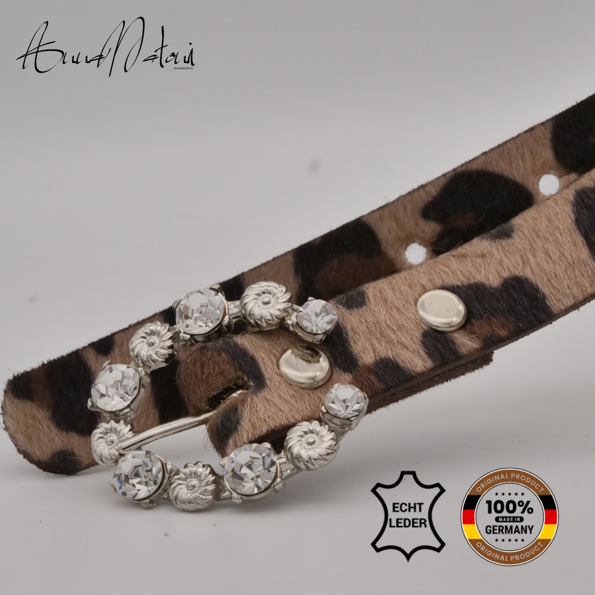 AnnaMatoni Ledergürtel »AnnaMatoni Damen Ledergürtel in hochwertigem Kunstfell in Leo«