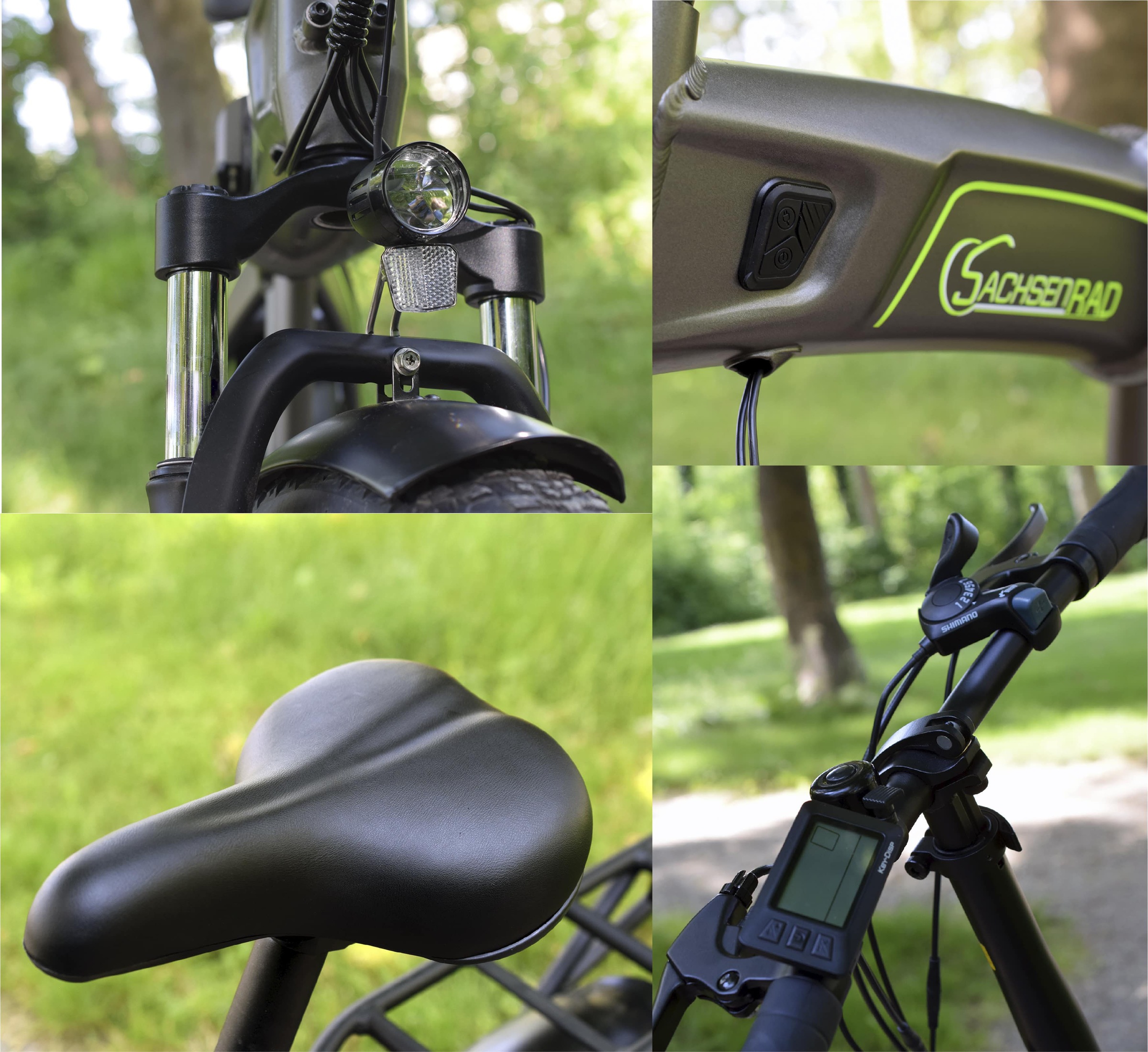 SachsenRad E-Bike »F6L«, 6 Gang, Shimano, Shimano 7-Gang-Schaltung, Heckmotor 250 W, (mit kostenloser Transporttasche), LCD-Steuerdisplay, Fahrmodus, Pedelec,
LED-Frontlicht / Rücklicht