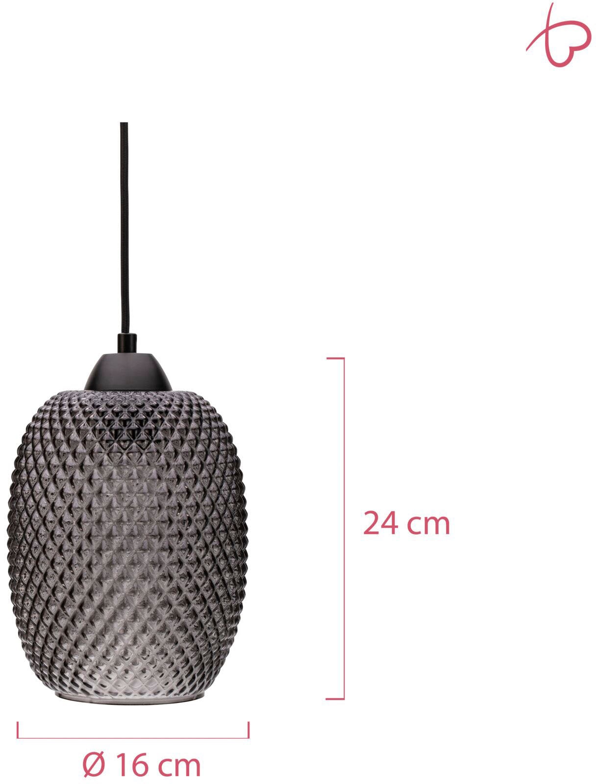 Pauleen Pendelleuchte »Gleaming Glamour«, 1 flammig, Leuchtmittel E27 | ohne Leuchtmittel, E27
