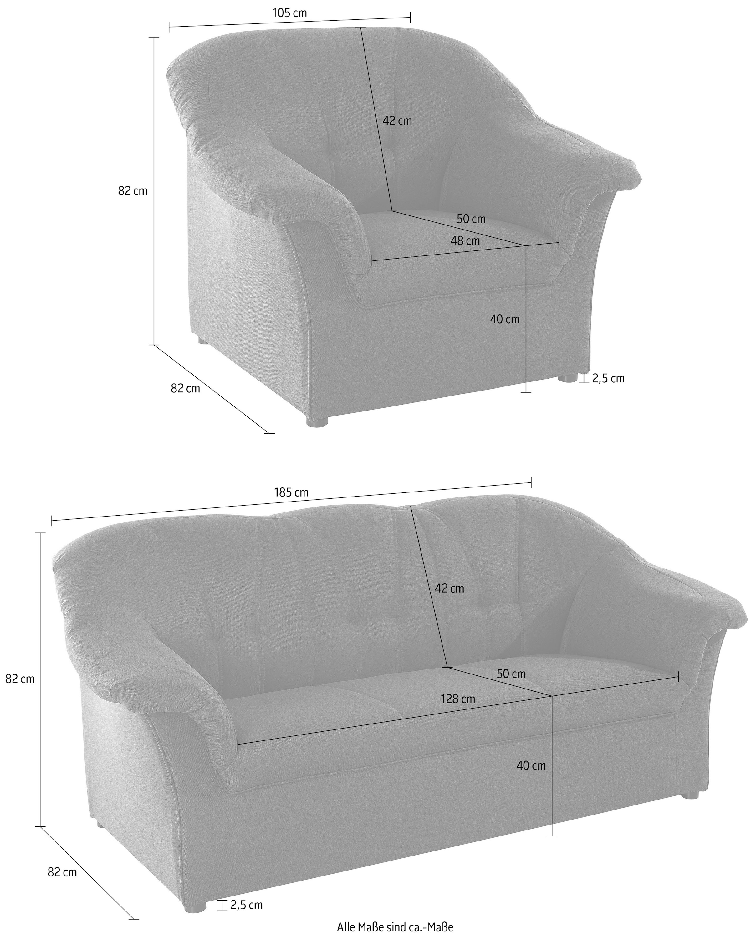 DOMO collection Polstergarnitur »Pegnitz«, (Set), Sessel und 3-Sitzer