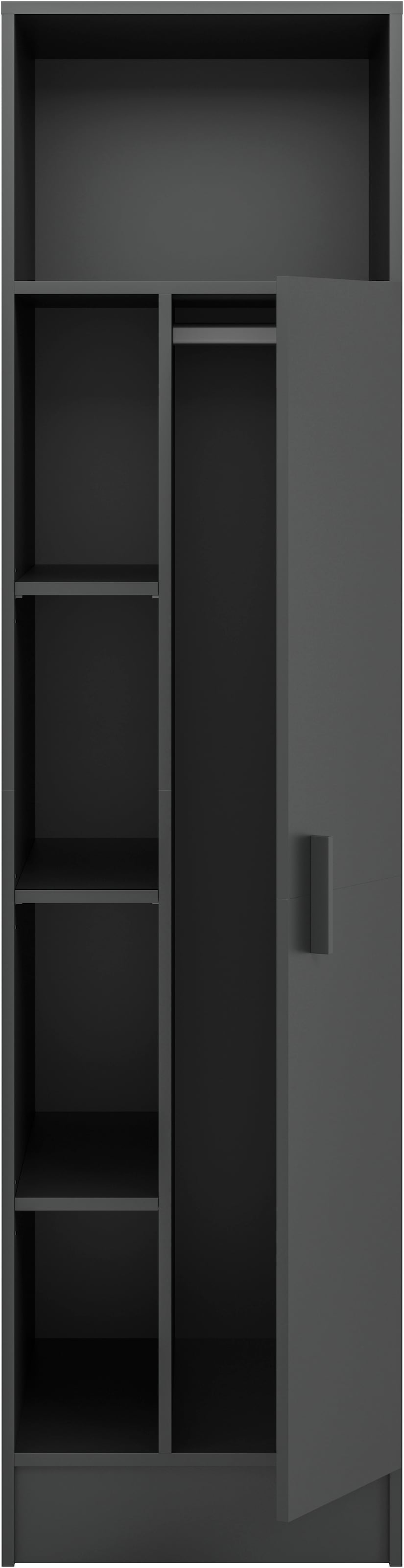 welltime Mehrzweckschrank »FALAS, TOPSELLER!, Höhe 195cm, 1 Tür, 1 Kleiderstange, 5 offene Fächer«, (1 St., in verschiedenen Farben erhältlich), Universalschrank, Wäscheschrank, Badezimmer, Hauswirtschaftsschrank
