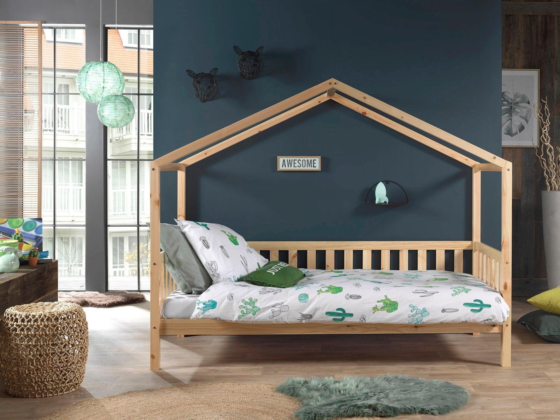 Vipack Hausbett "Dallas", wahlweise mit Bettschublade oder Textilhimmel, Au günstig online kaufen