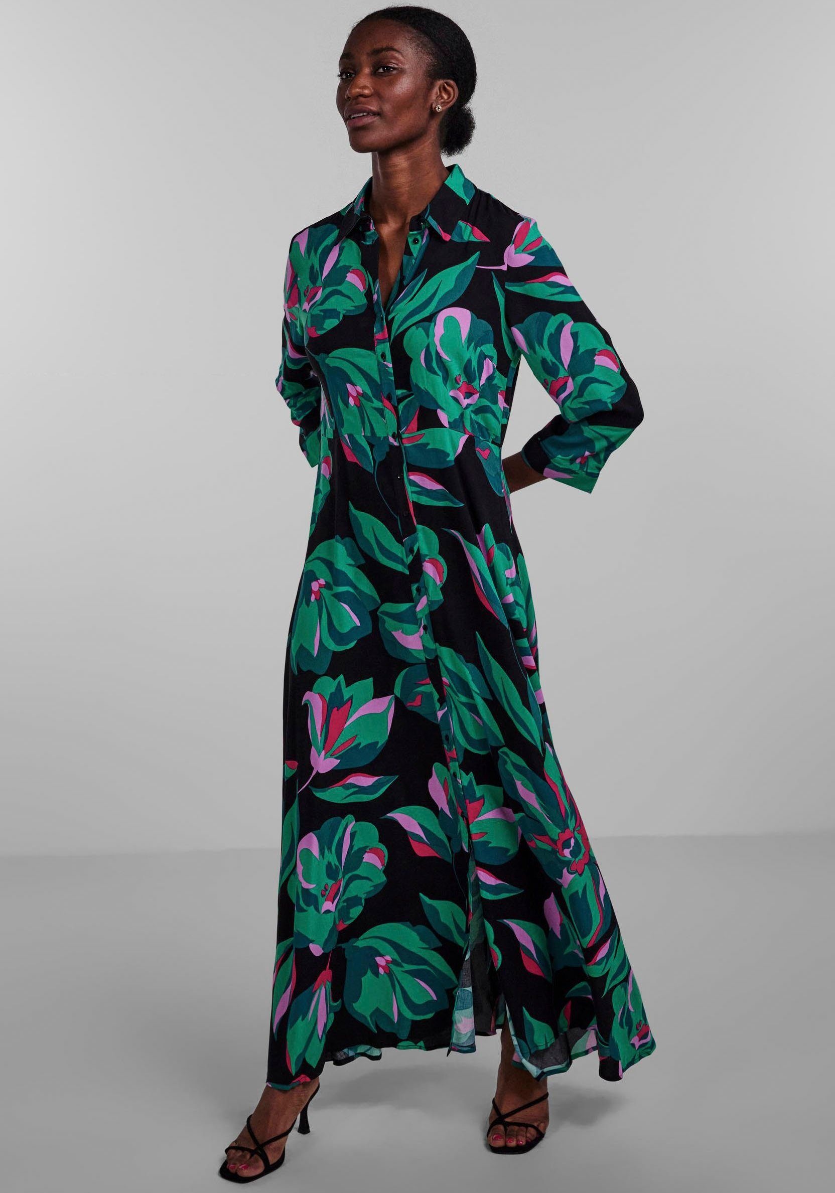 Y.A.S Hemdblusenkleid »YASSAVANNA LONG SHIRT DRESS«, mit 3/4 Ärmel
