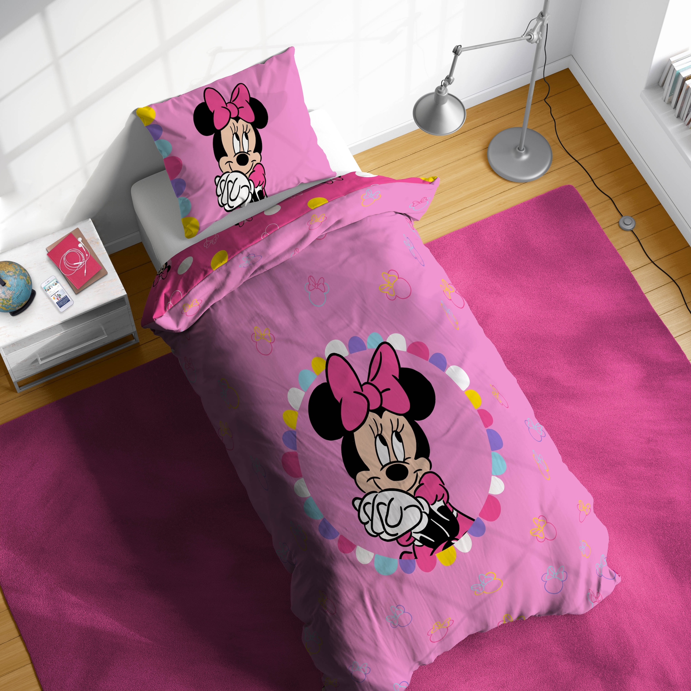 Disney Kinderbettwäsche »Minnie Mouse Happy« 2 100% Baumwolle