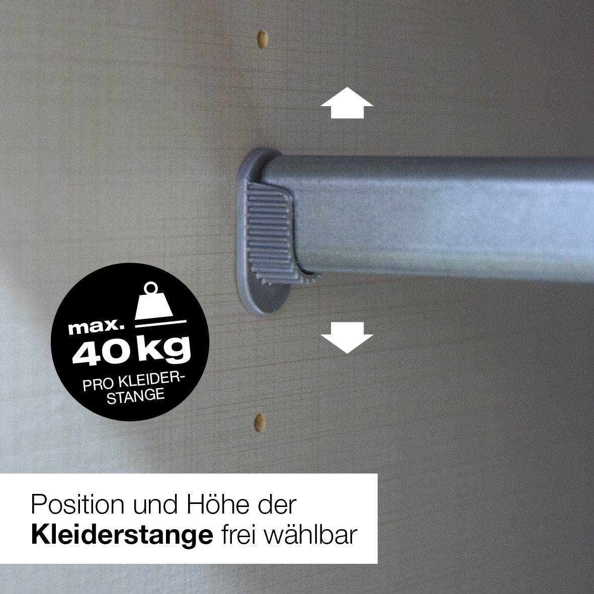 Wimex Kleiderschrank »Mugano,in 8 Breiten,3 Höhen,2 Tiefen, viele Farben, Made in Germany«, (in Basic oder Premium Ausstattung mit 2 weiteren Einlegeböden), mit langen oder kurzen Griffen aus Metall, mit oder ohne Spiegel