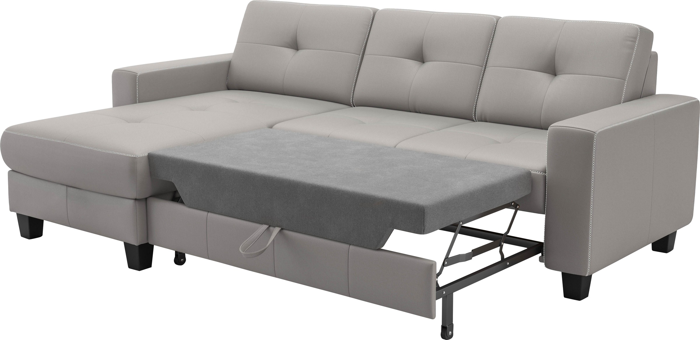 Places of Style Ecksofa »Varese«, wahlweise mit Bettfunktion und Bettkasten