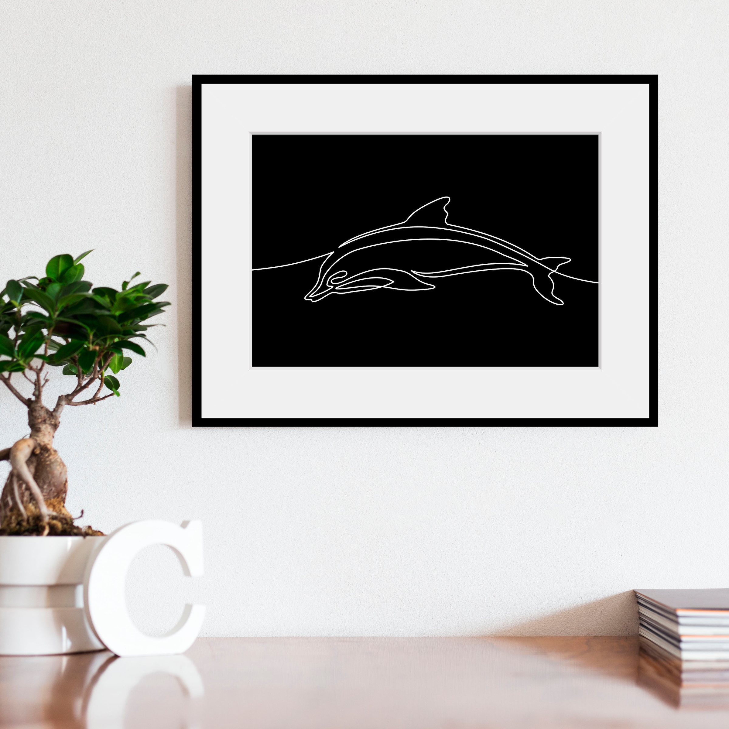 queence Bild »Flipper«, (1 St.), HD Premium Poster-Druck inkl. Holzrahmen günstig online kaufen