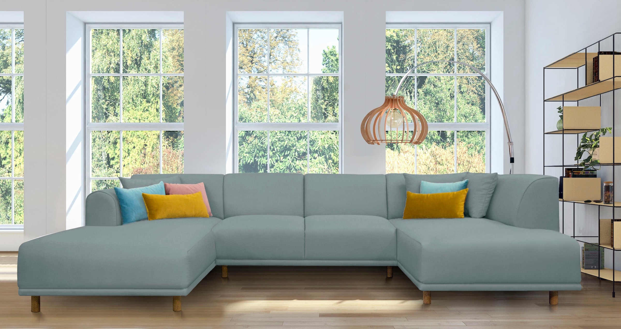 andas Wohnlandschaft »Maroon U-Form«, in skandinavischem Design, mit losen günstig online kaufen