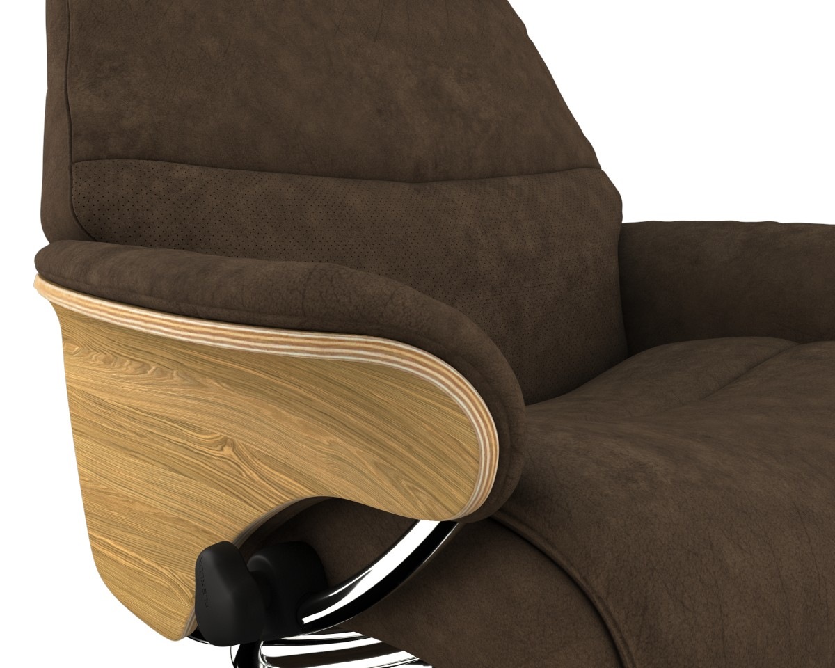 FLEXLUX Relaxsessel »Relaxchairs Aarhus«, Relaxfunktion & Kopf-  Rückenverstellung, Arml. Eiche, Fuß Alu, M auf Raten kaufen | Funktionssessel