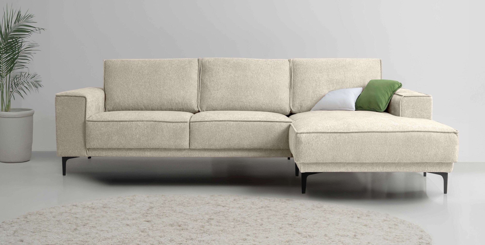 Places of Style Ecksofa »Polsterecke Oland, Struktur, Flachgewebe, Luxus-Mi günstig online kaufen