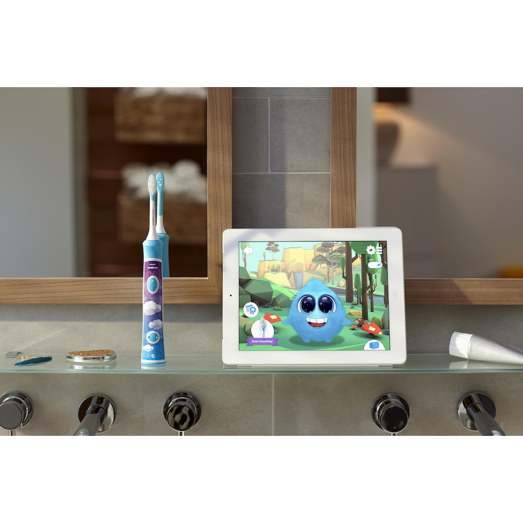 Philips Sonicare Elektrische Kinderzahnbürste »HX6322/04«, 2 St. Aufsteckbürsten, inkl. 8 Aufkleber