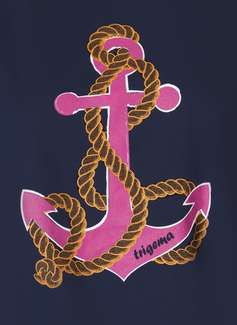 Trigema T-Shirt »TRIGEMA und Anker-Motiv Knoten am Saum« kaufen Shirt online mit