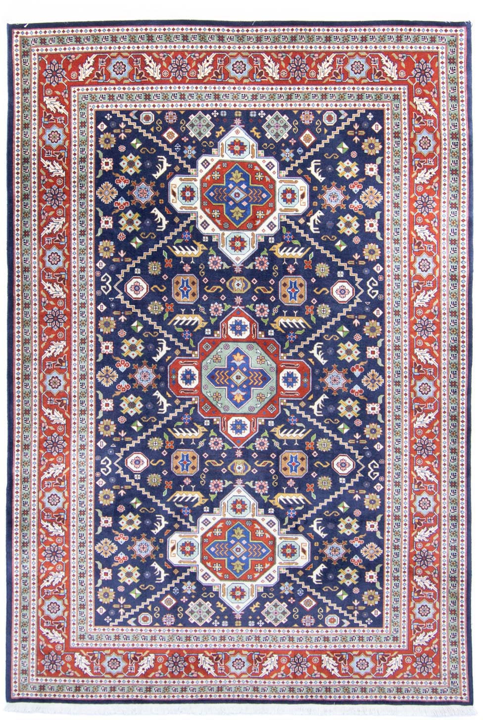 morgenland Wollteppich »Ardebil Medaillon Blu scuro 290 x 196 cm«, rechteck günstig online kaufen