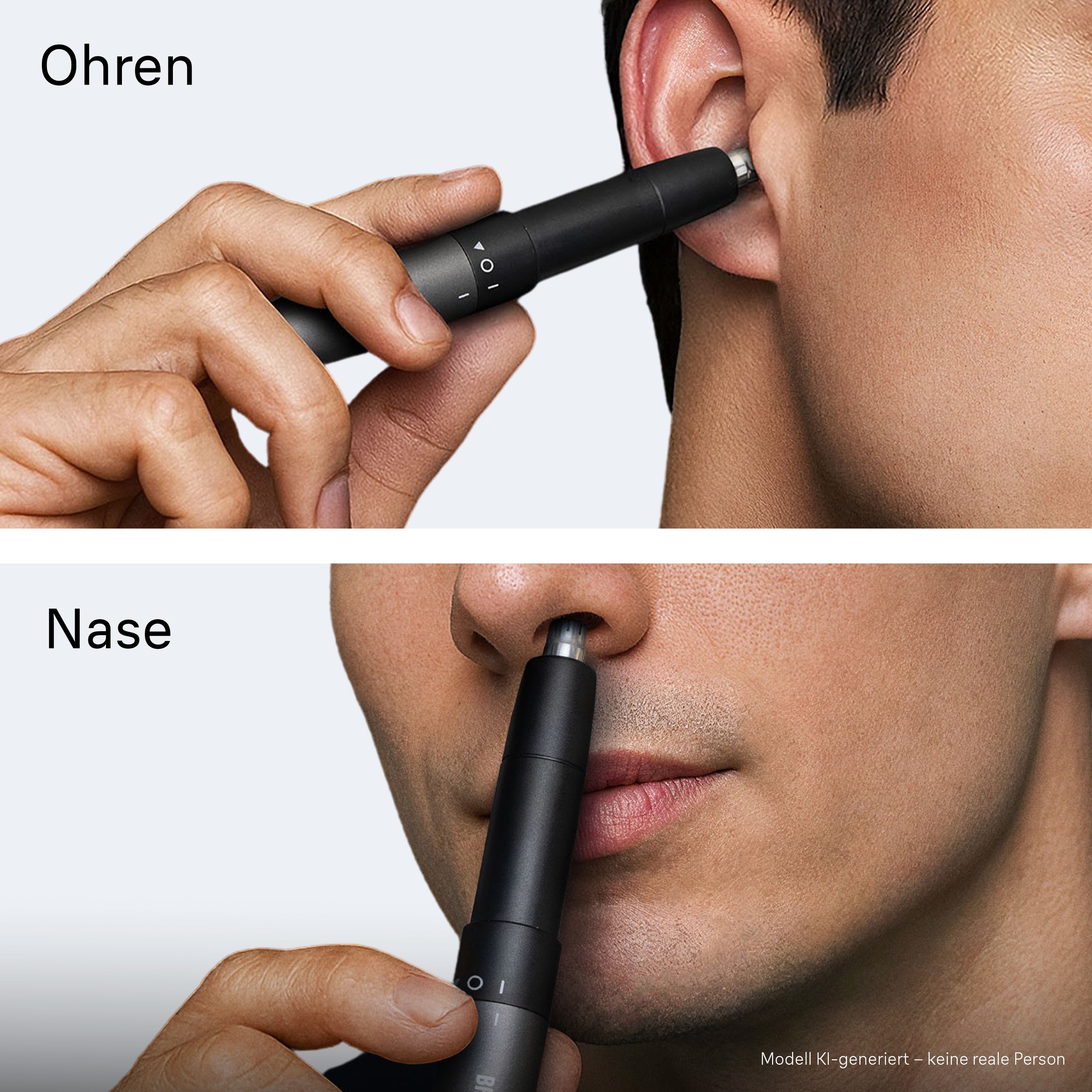 Braun Nasen- und Ohrhaartrimmer »EN10« 1 Aufsätze Doppelklingen, SkinGentle Technologie, AAA Batterie Enthalten, Grau