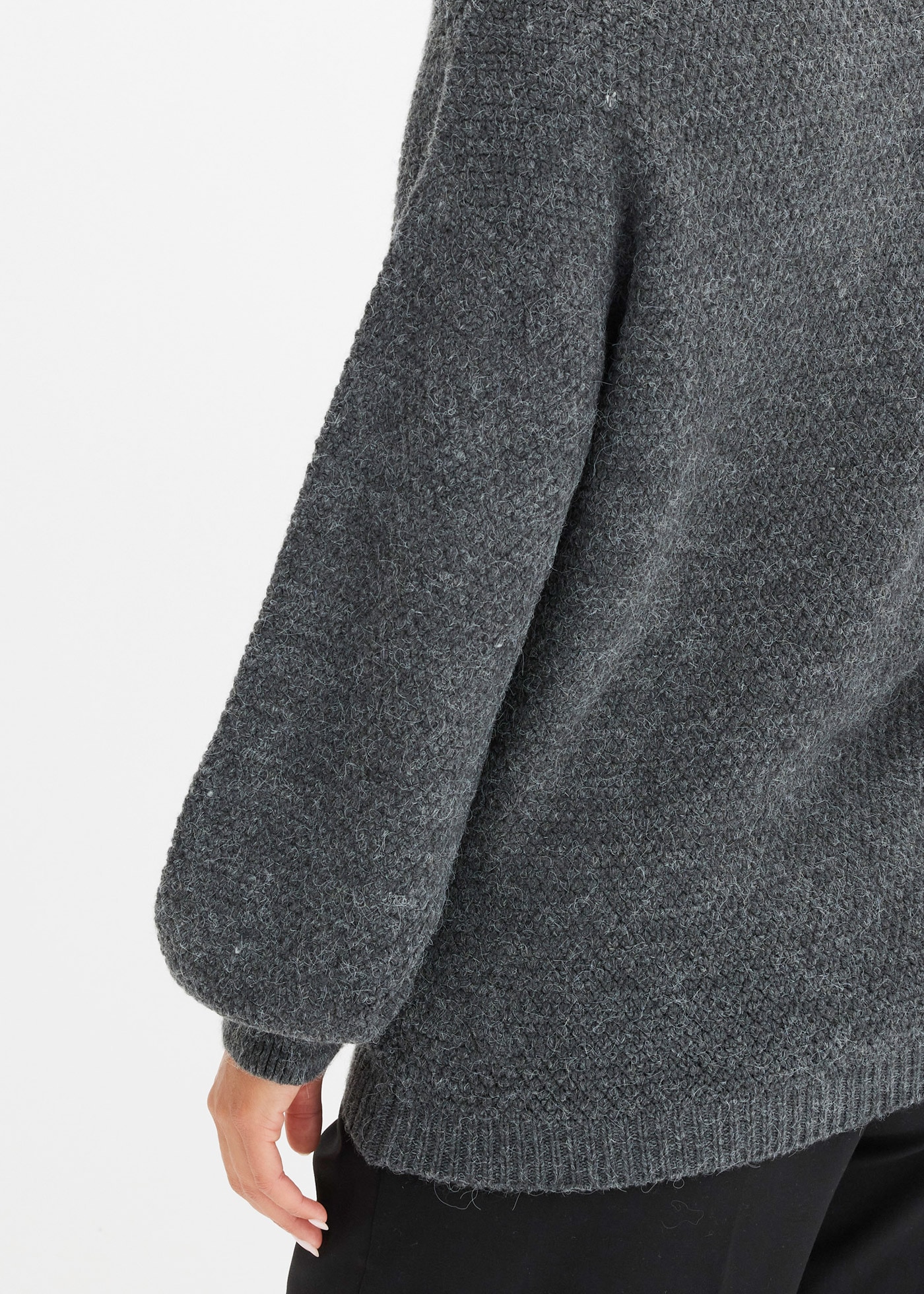 bonprix Troyer aus Ajourstrick, mit Stehkragen, figurumspielende Passform