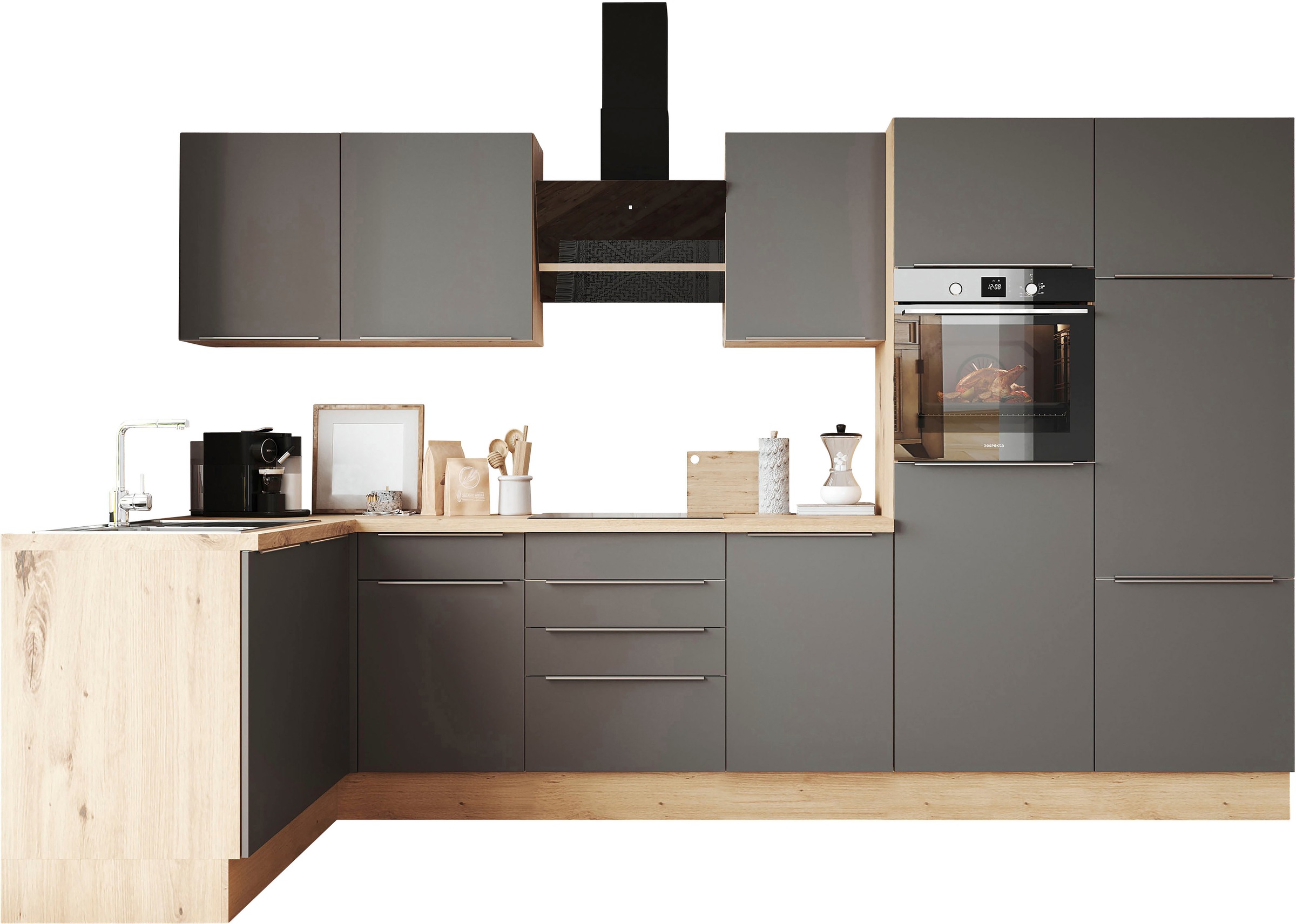 RESPEKTA Küchenzeile »Safado aus der Serie Marleen« Breite 340 cm, mit Soft günstig online kaufen