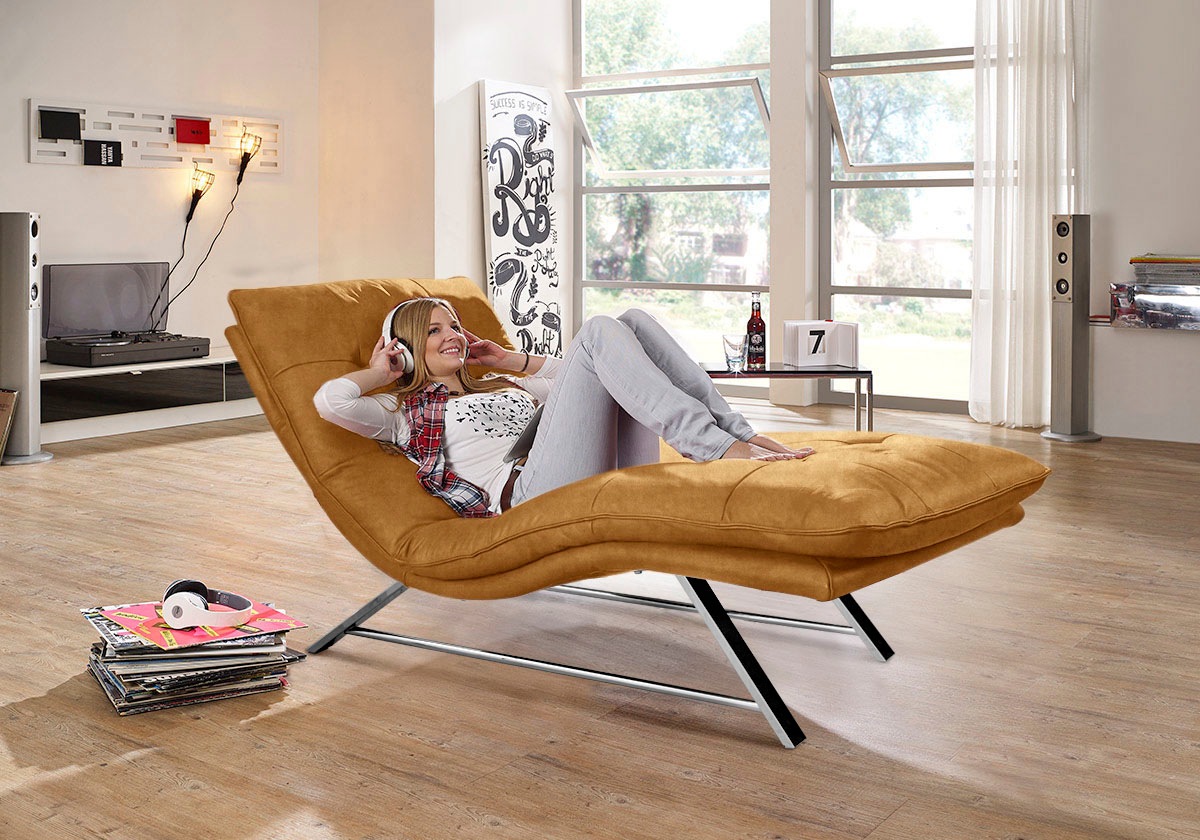 W.SCHILLIG Relaxliege »daily dreams« in Waffelkissen-Optik, wahlweise mit Motor, Kufengestell, in 2 Breiten