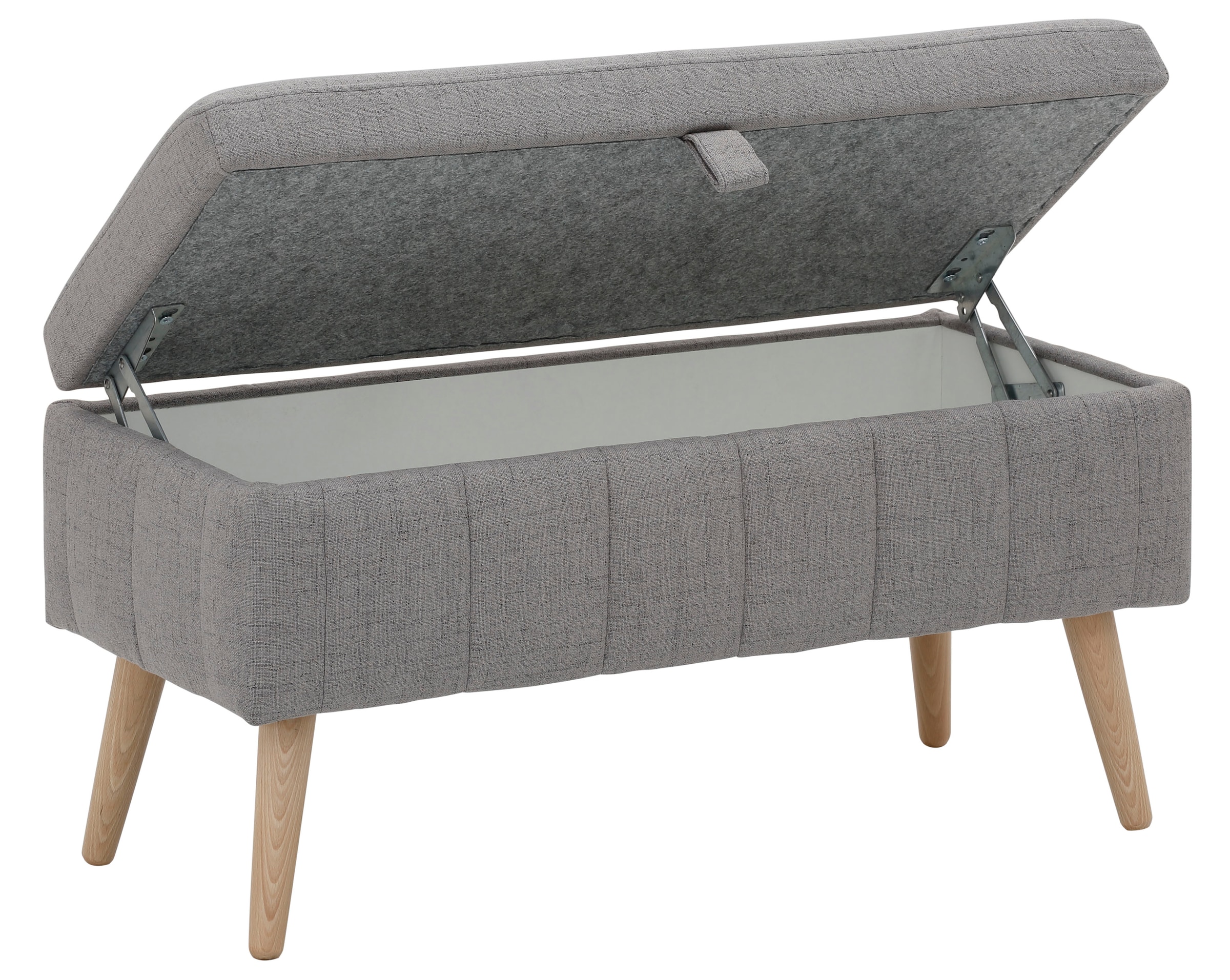 OTTO home Truhenbank »AMIRA Sitzbank mit Stauraum, Maße B/T/H: 81/36/43 cm« mit Staufach, in 3 Bezugsqualitäten mit feiner Steppung